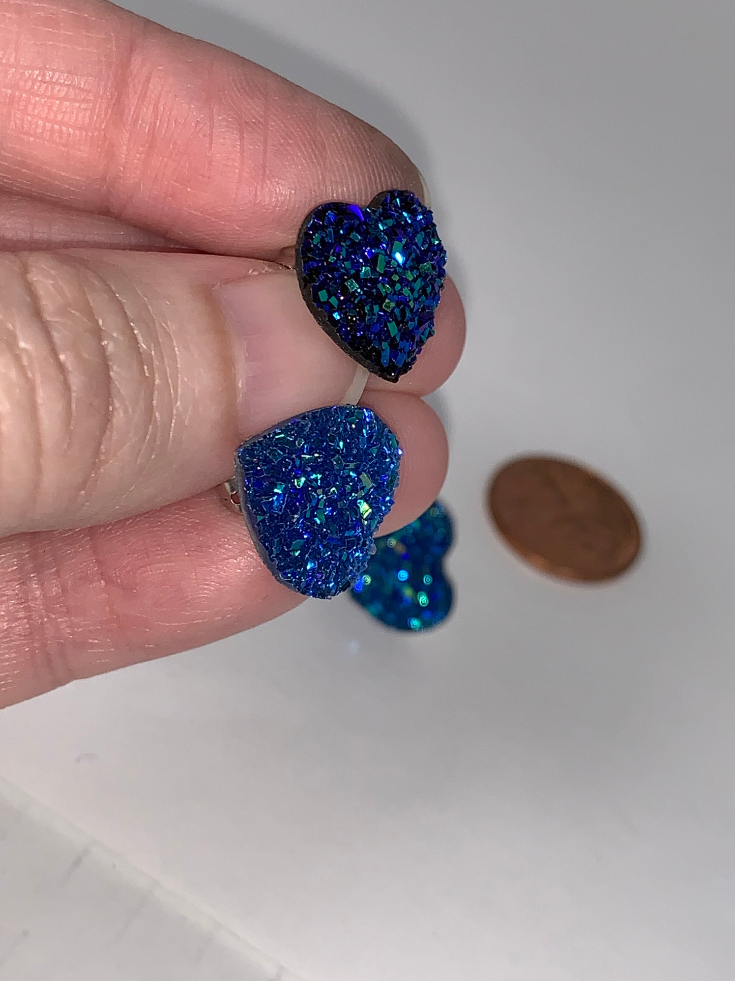 Glitter Heart Post Earrings