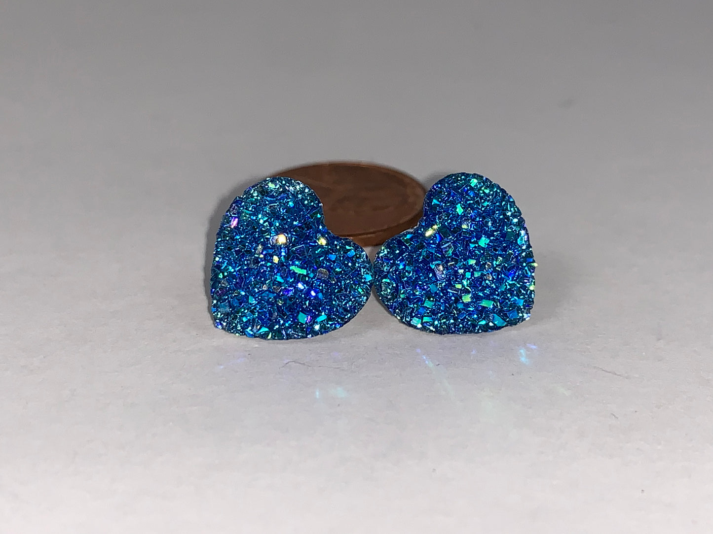 Glitter Heart Post Earrings