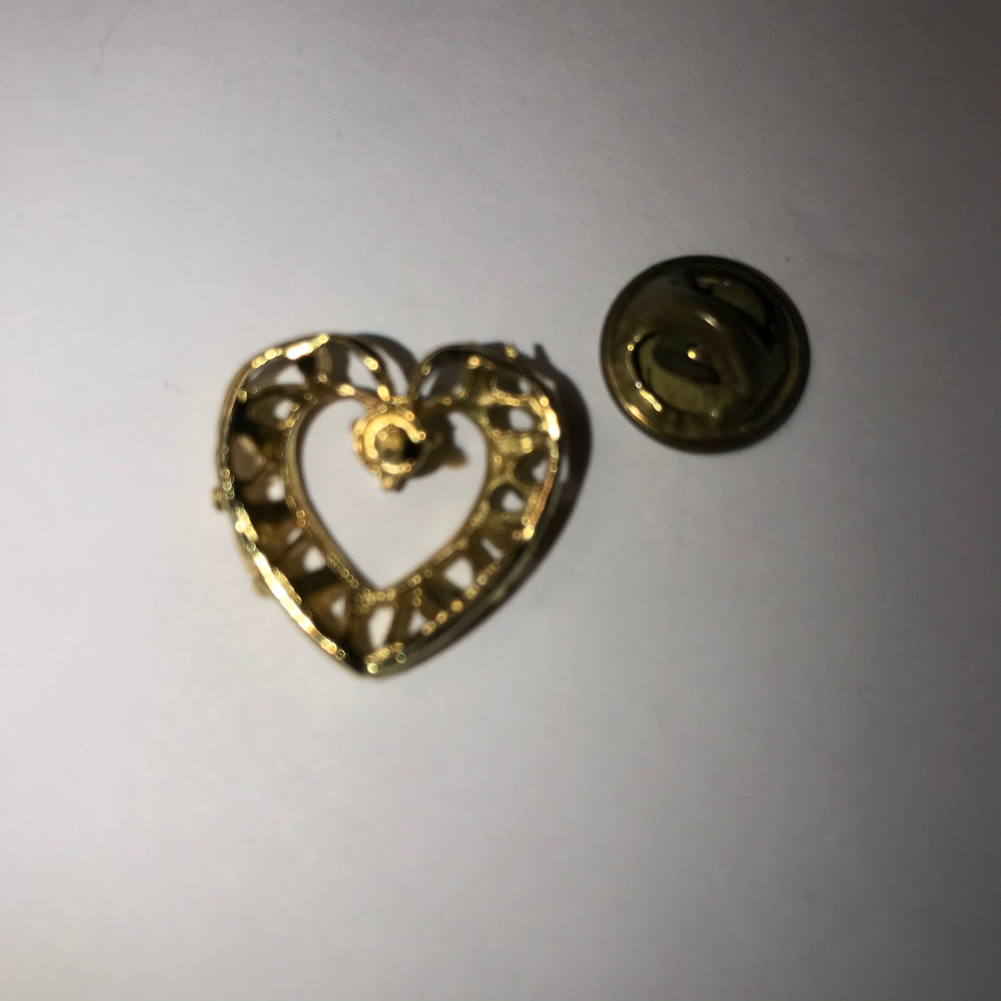 Gold and Green Heart Pin
