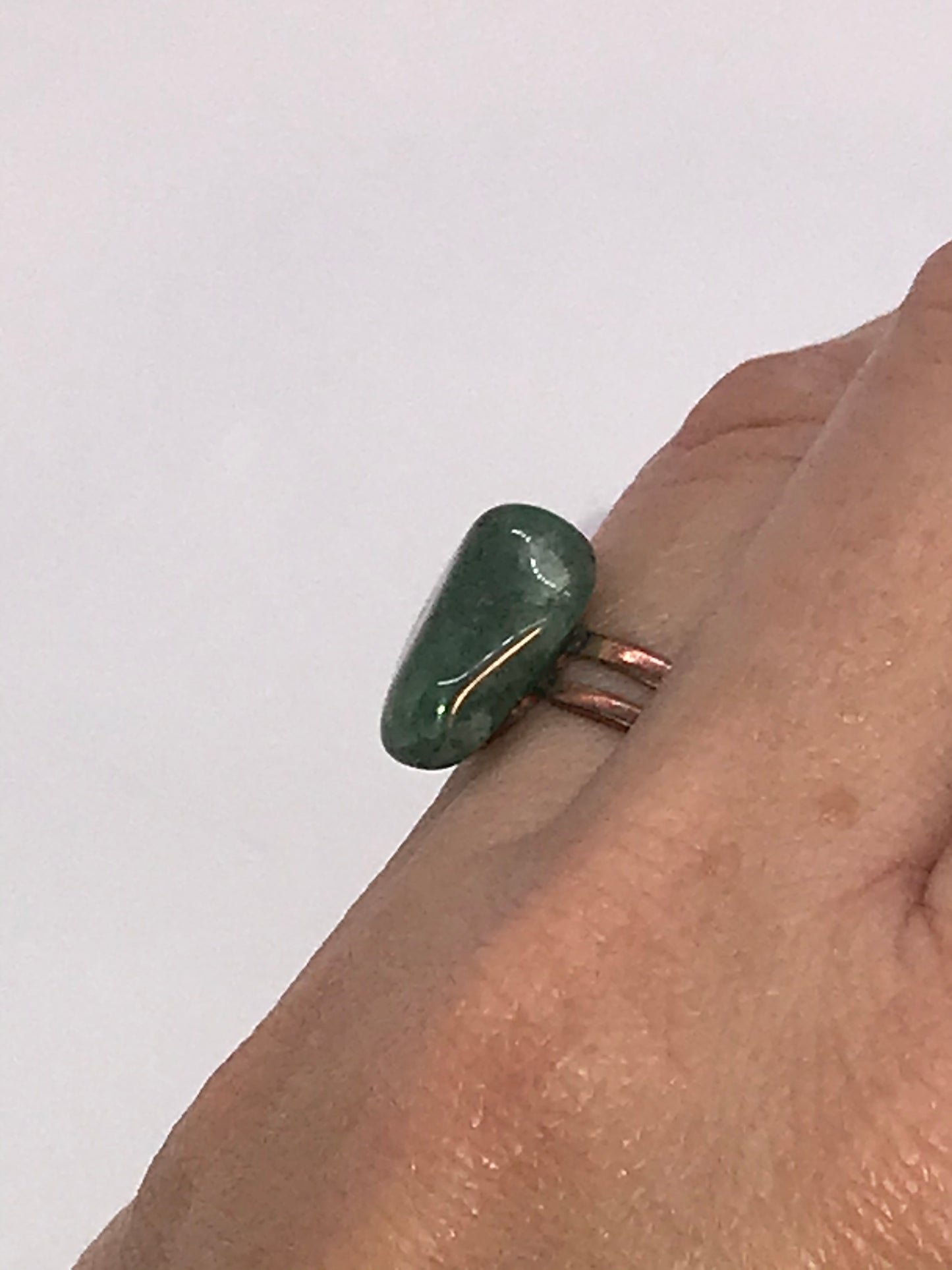 Green Aventurine Stone Ring, Sizeable