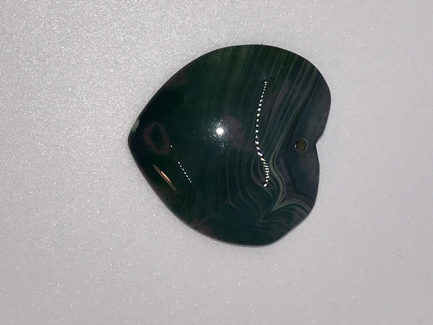 Green Onyx Agate Heart Pendant
