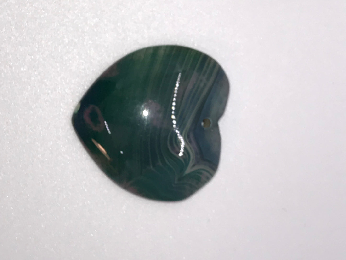 Green Onyx Agate Heart Pendant