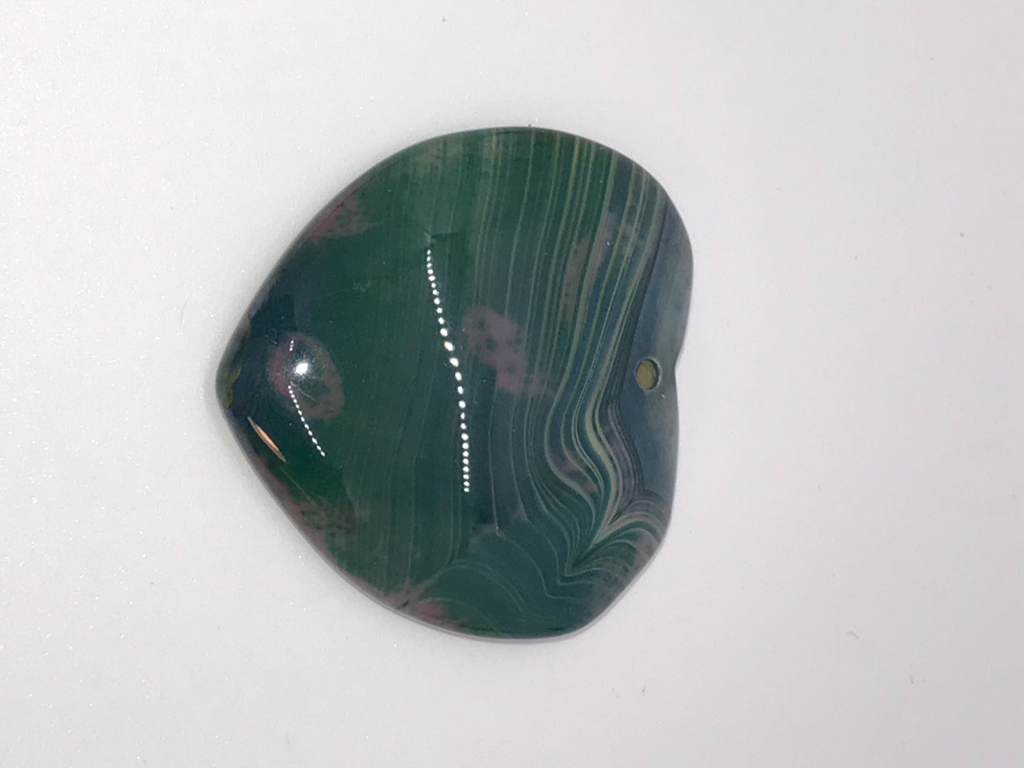 Green Onyx Agate Heart Pendant