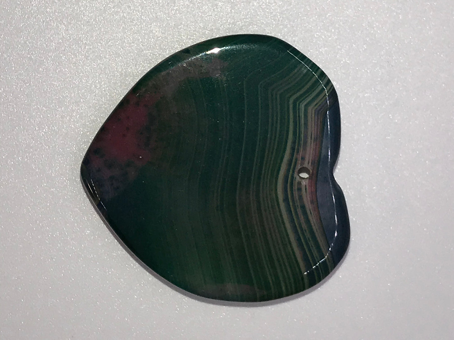 Green Onyx Agate Heart Pendant