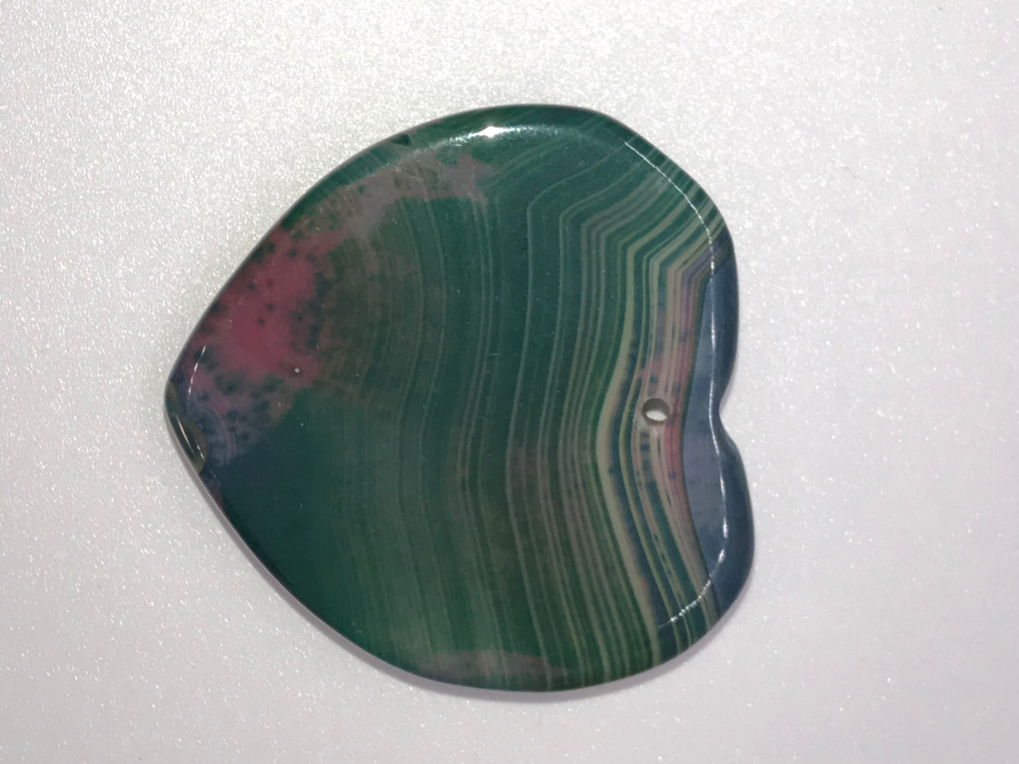 Green Onyx Agate Heart Pendant