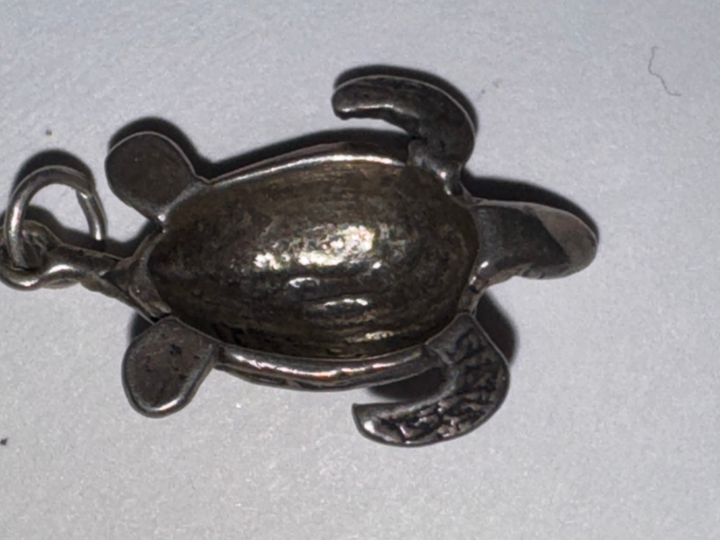 Sterling Silver Green Turtle Pendant