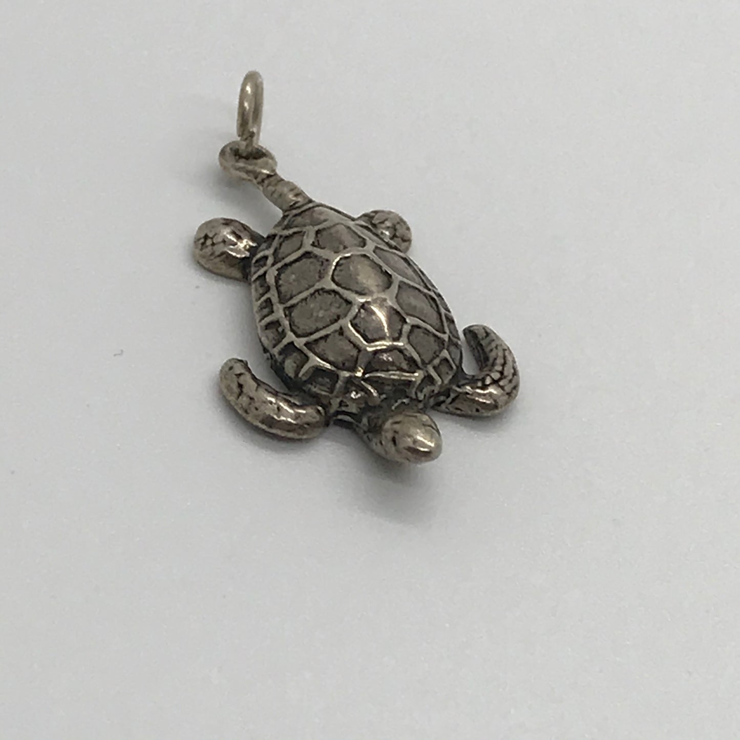 Sterling Silver Green Turtle Pendant