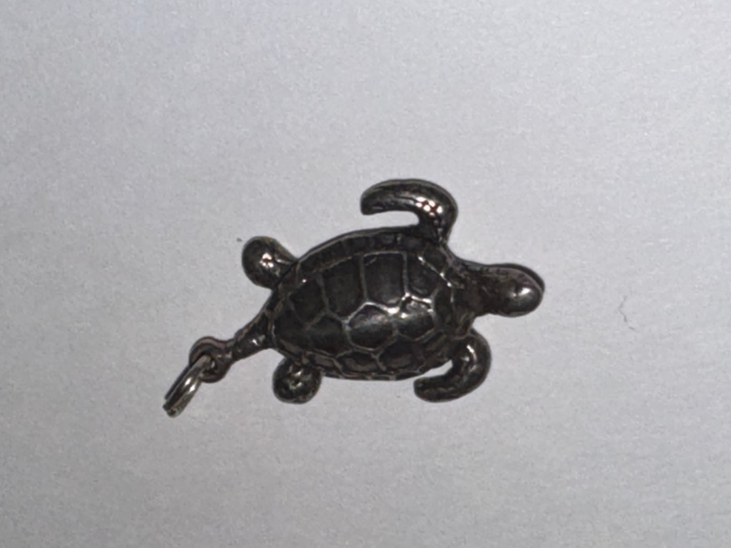 Sterling Silver Green Turtle Pendant