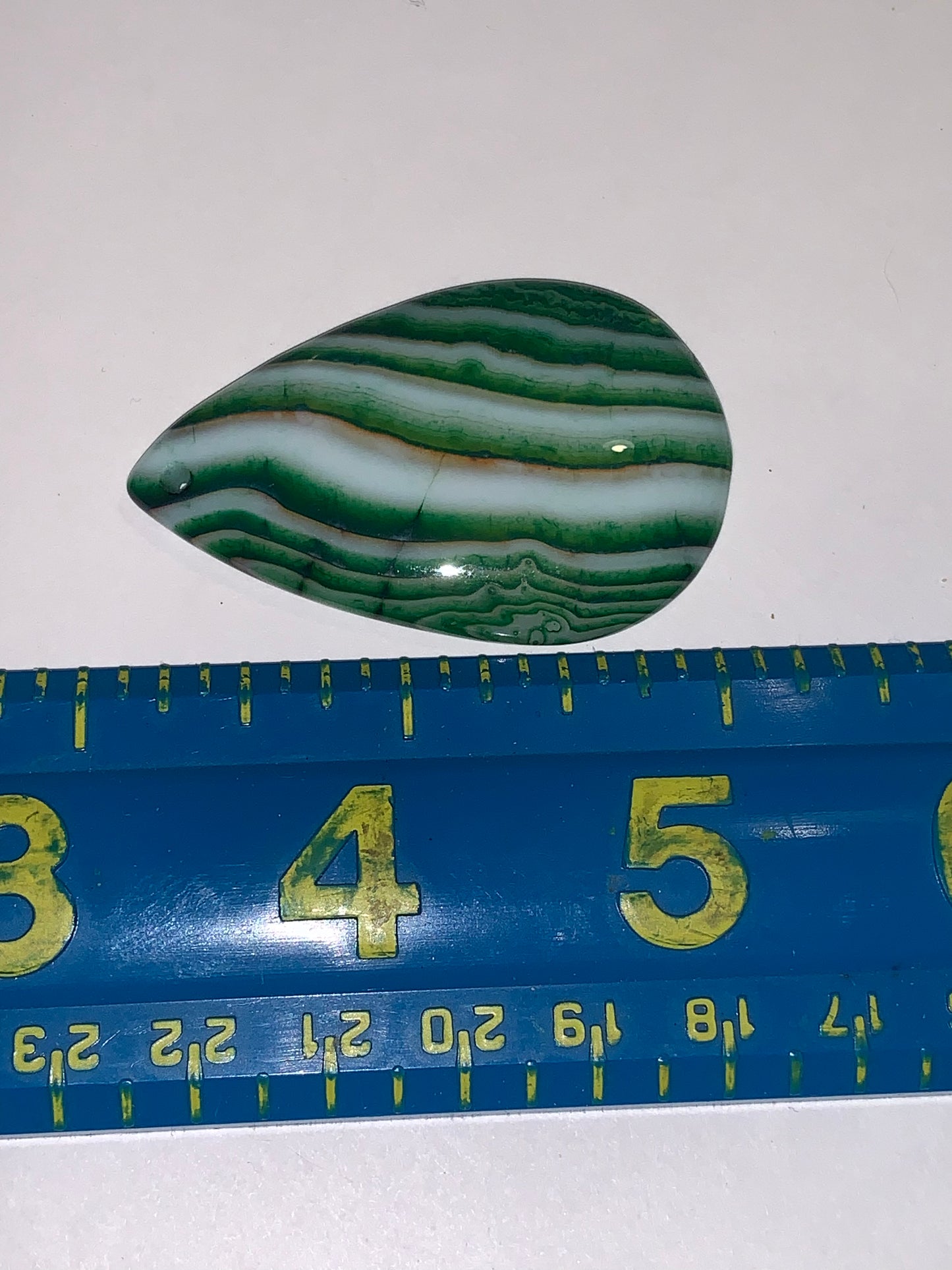 Green and White Teardrop Agate Focal Drop
