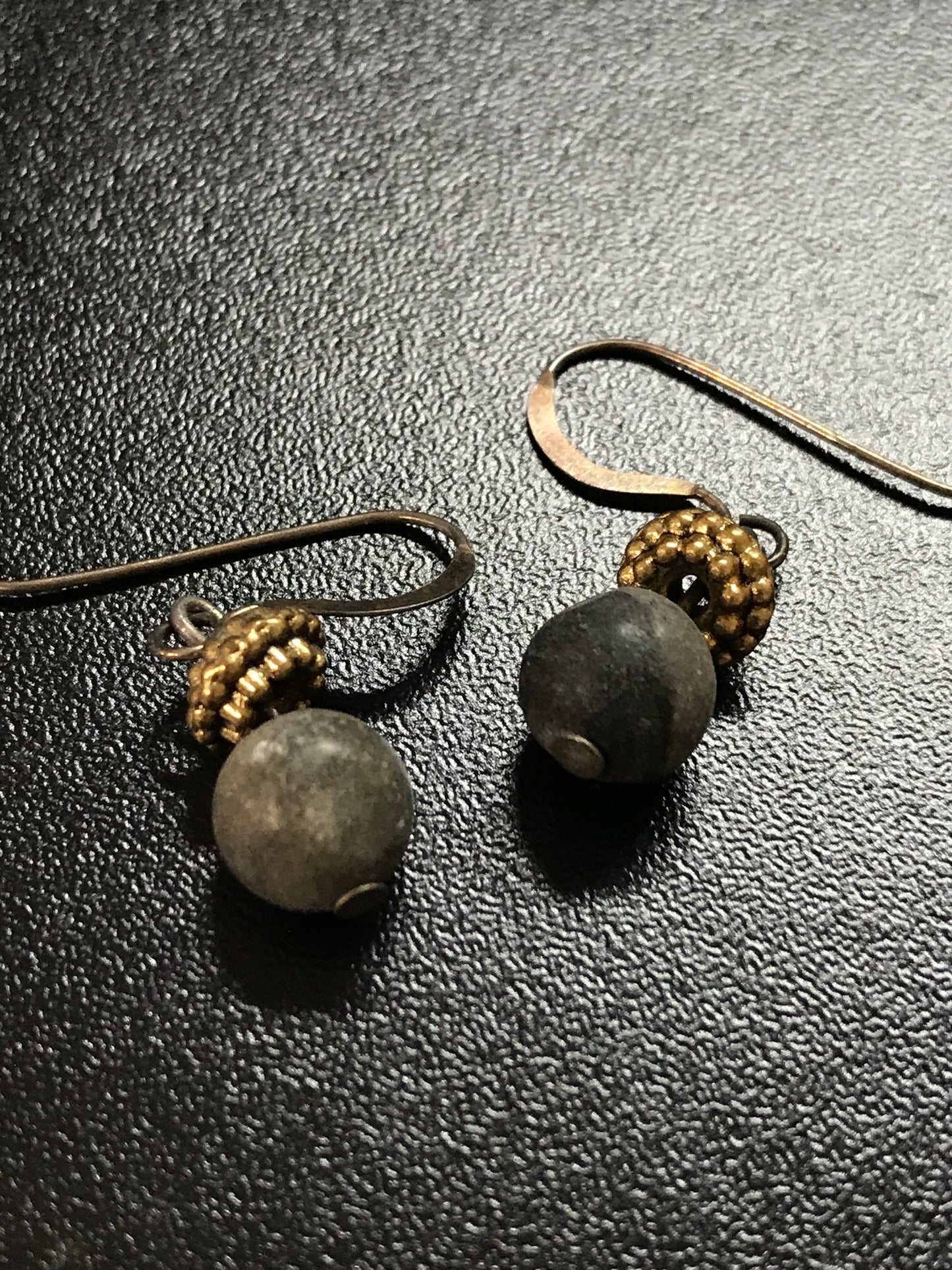 Grey line Marble Dangle Earrings