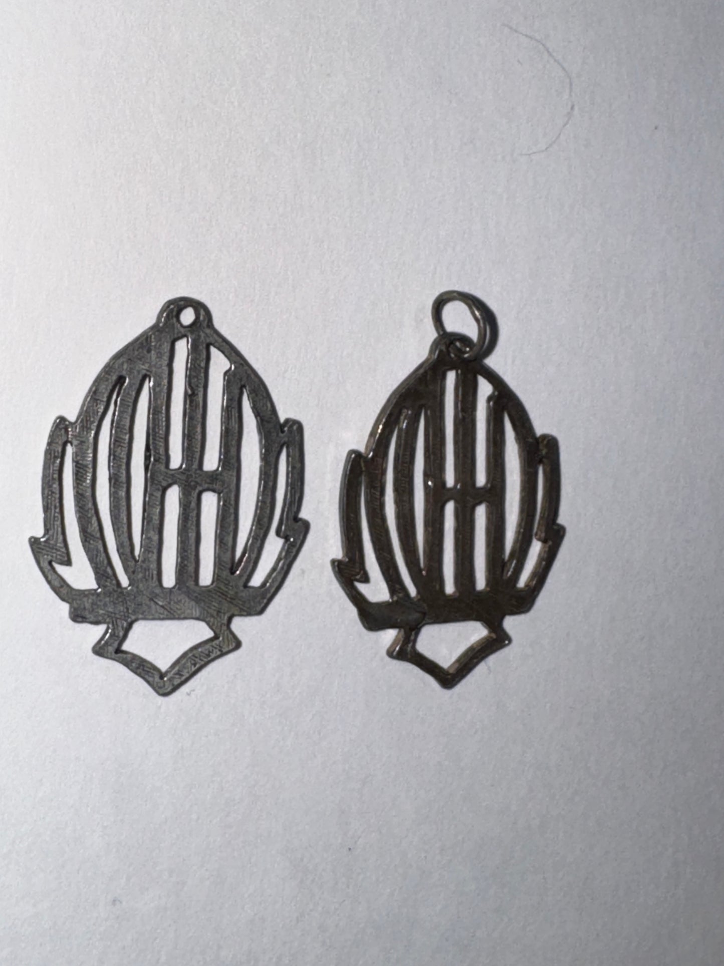 Open Pewter Harley Davidson Pendant