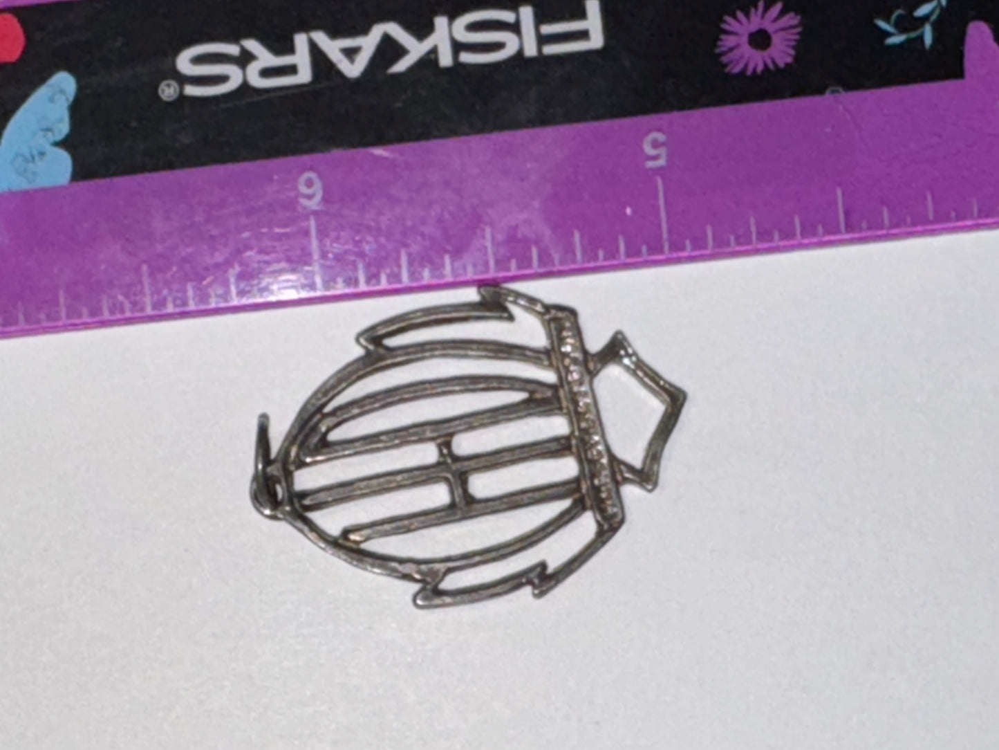 Open Sterling Silver Harley Davidson Pendant