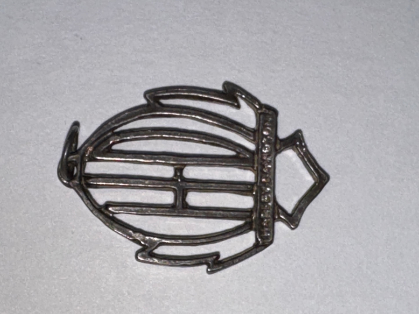 Open Sterling Silver Harley Davidson Pendant