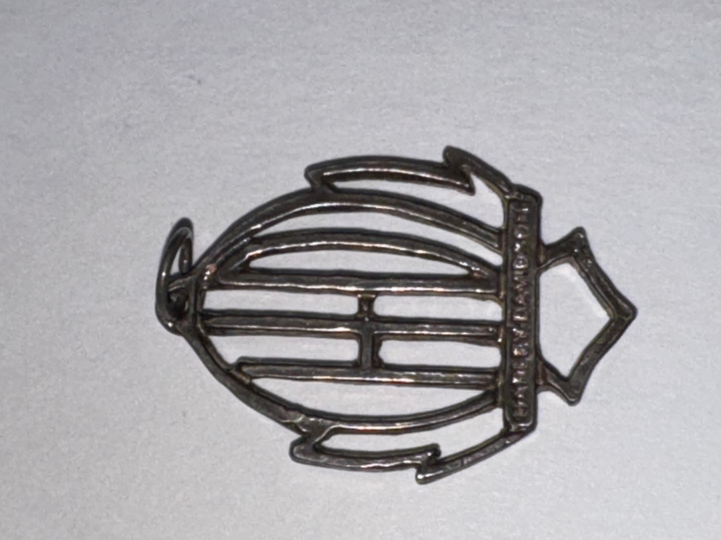 Open Sterling Silver Harley Davidson Pendant