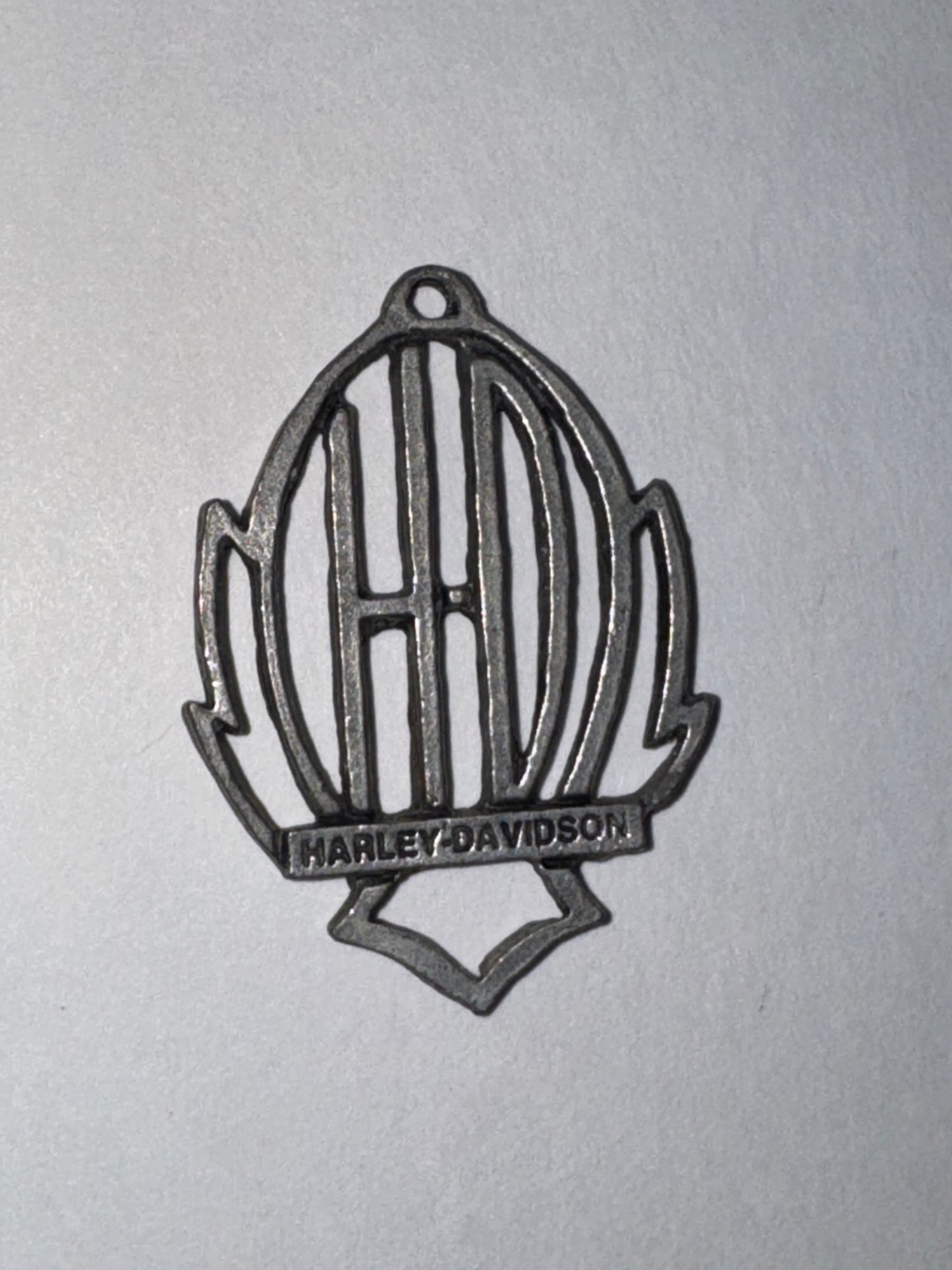 Open Pewter Harley Davidson Pendant