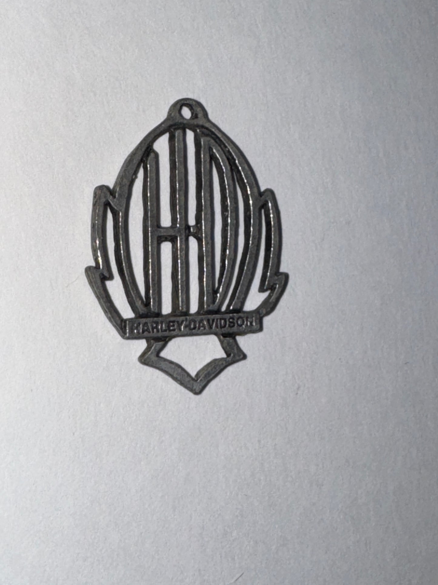 Open Pewter Harley Davidson Pendant