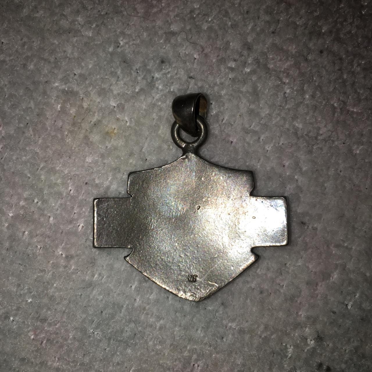 Large Sterling Silver Harley Davidson Shield Pendant