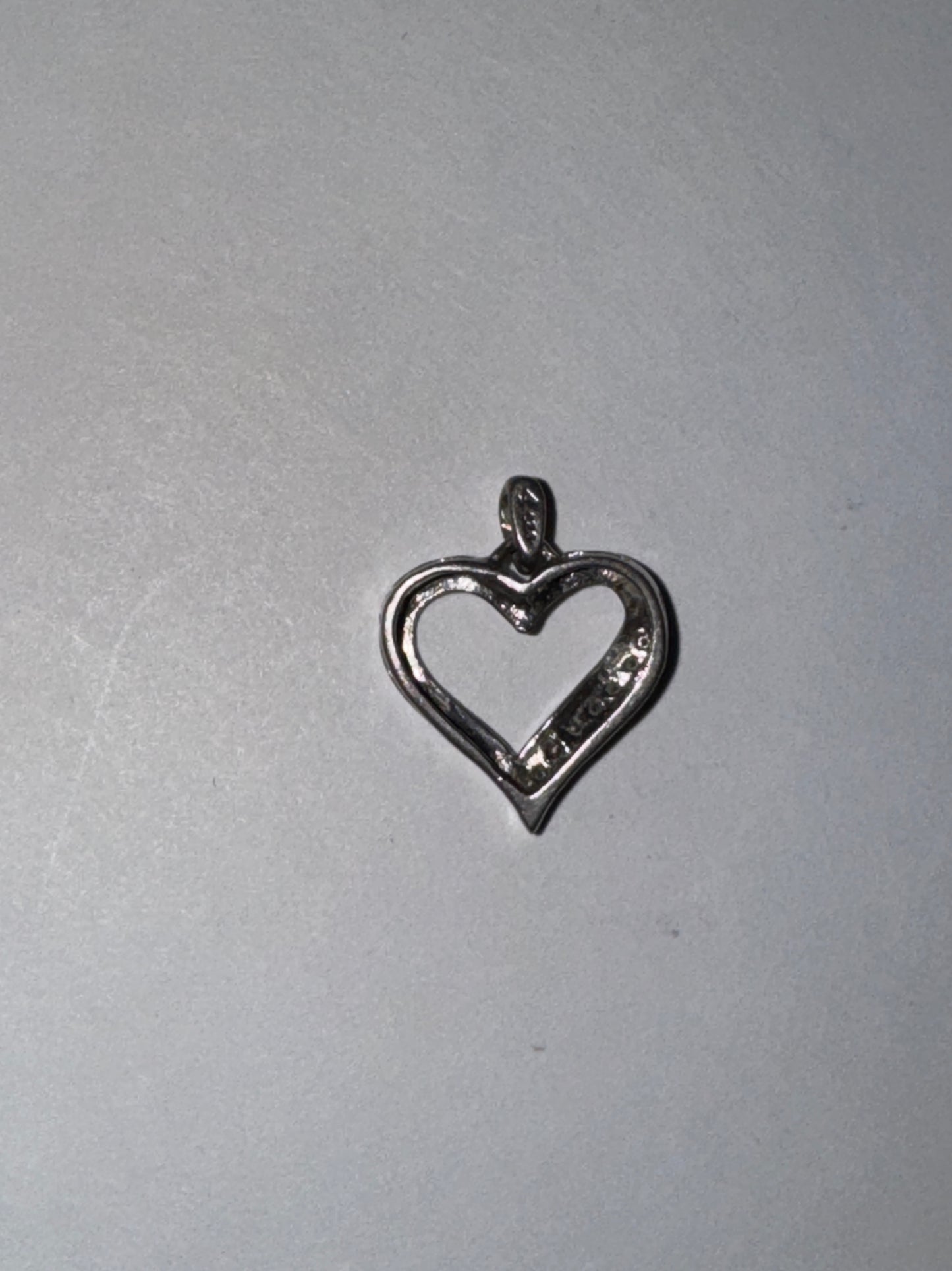 Sterling Silver Heart and White Topaz Pendant