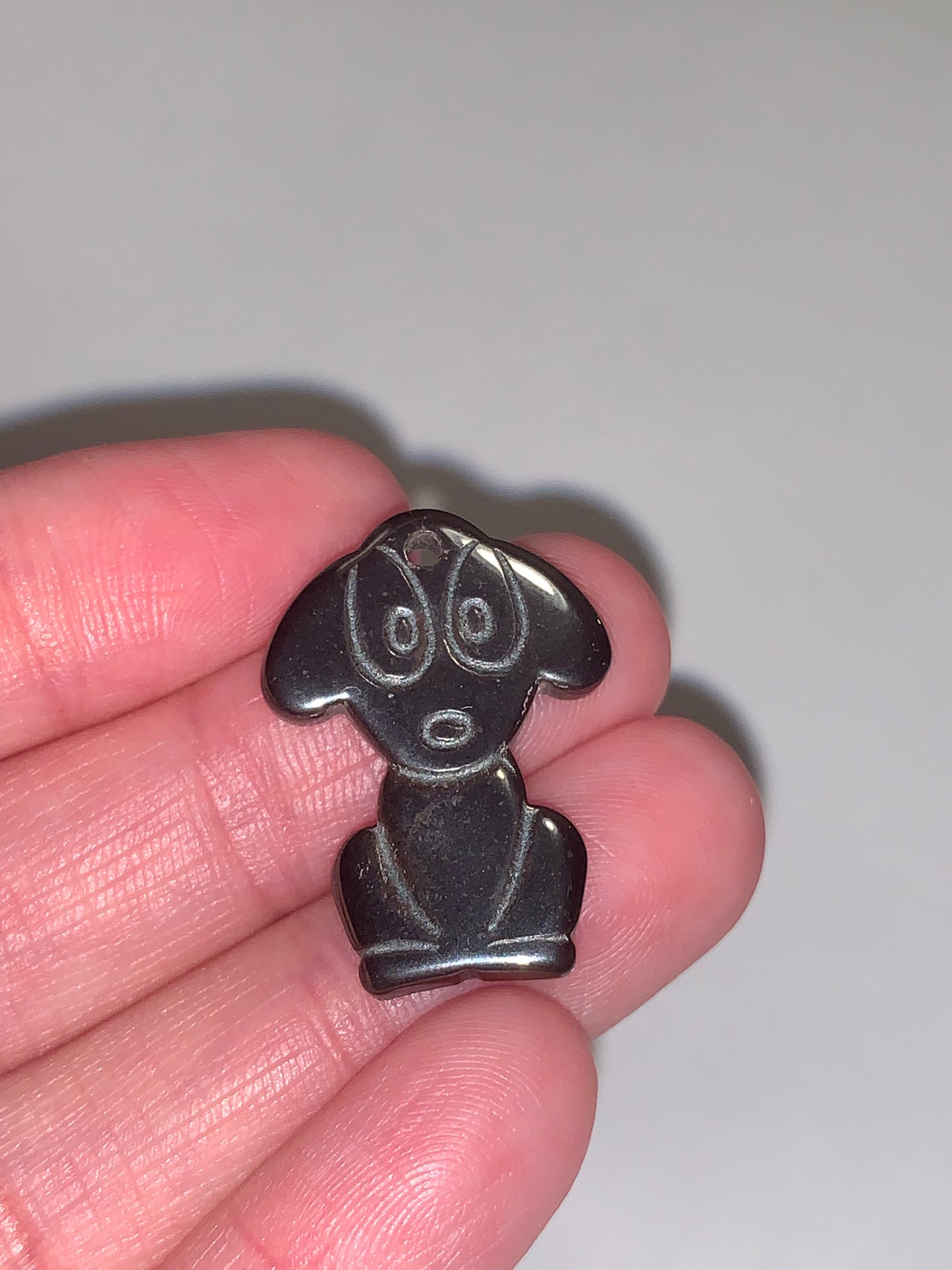 Hematite Dog Pendant
