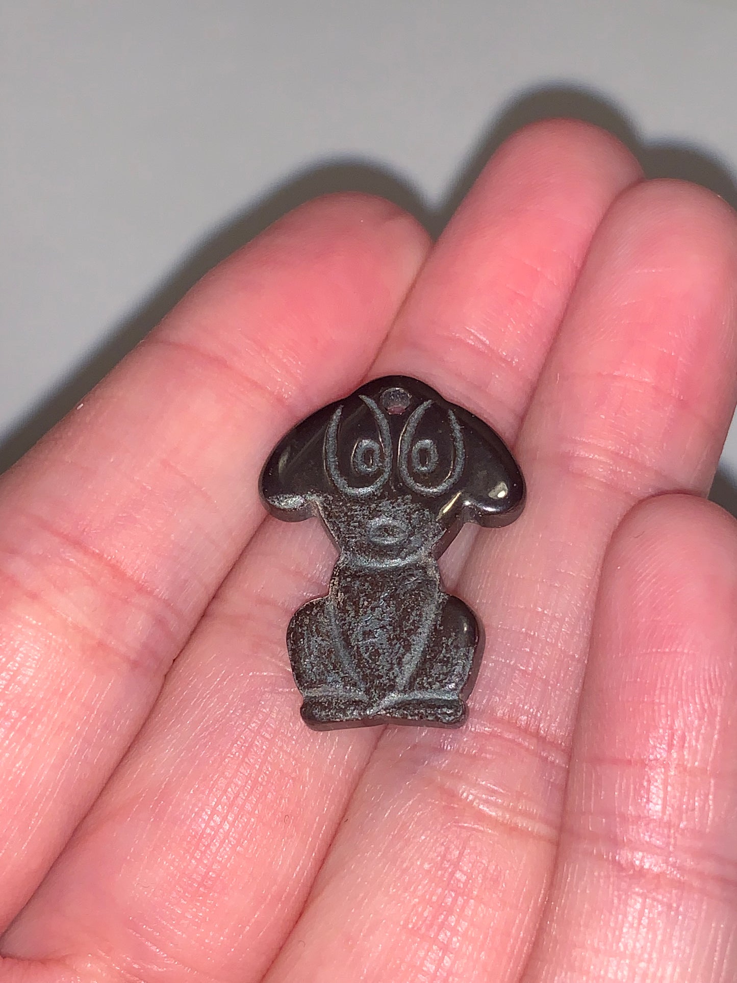Hematite Dog Pendant