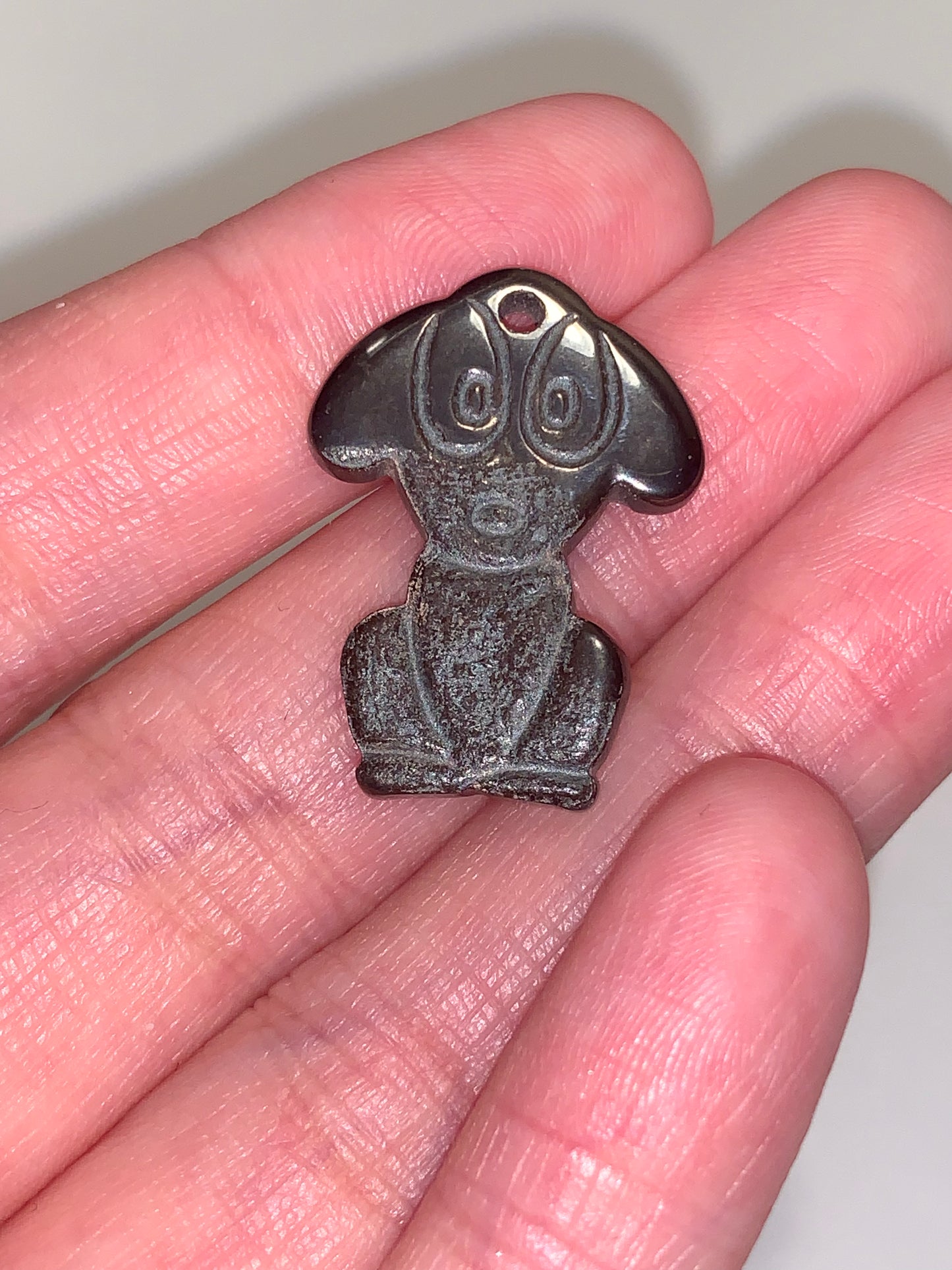 Hematite Dog Pendant