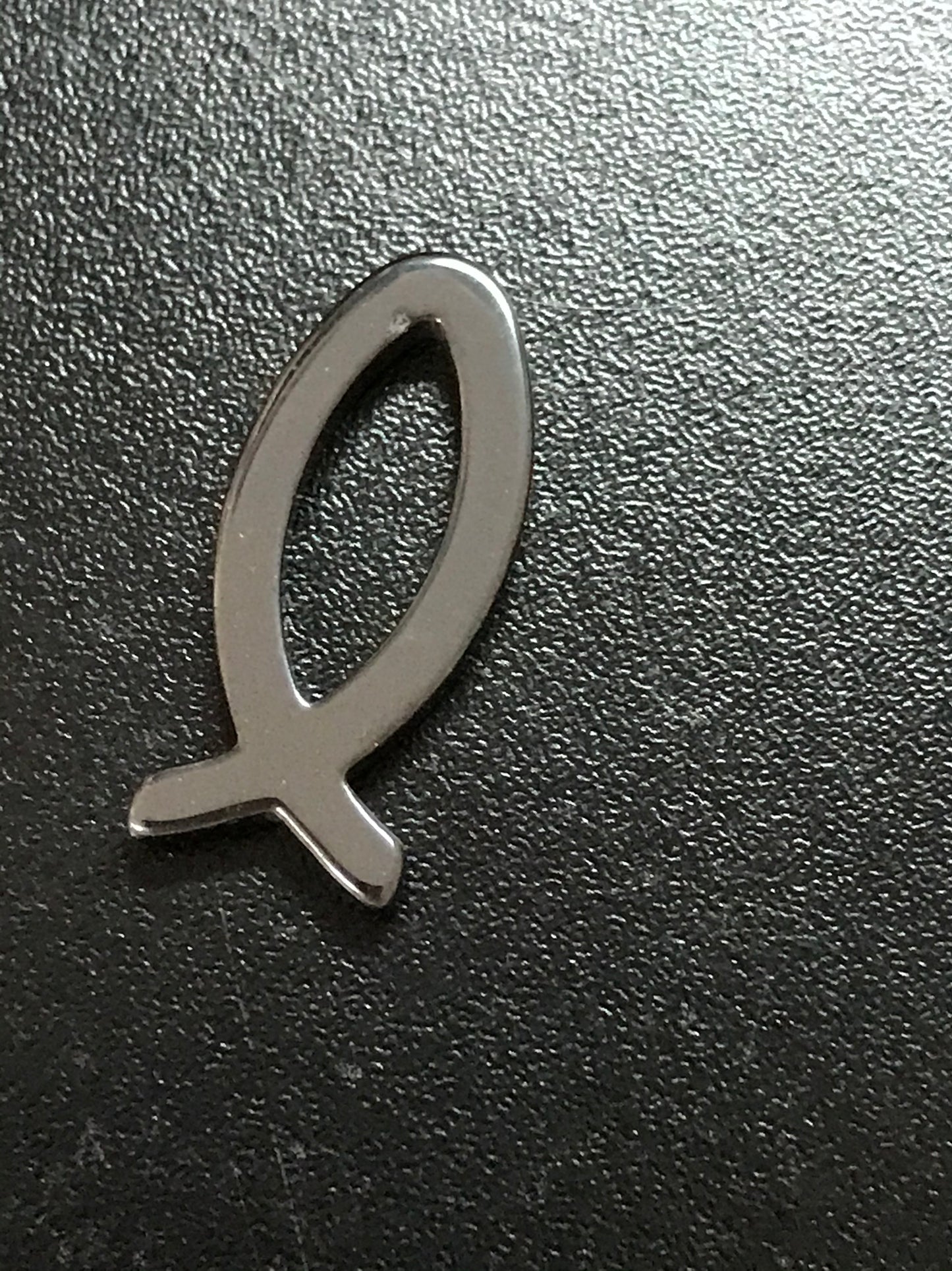 Hematite Christian Fish Pendant