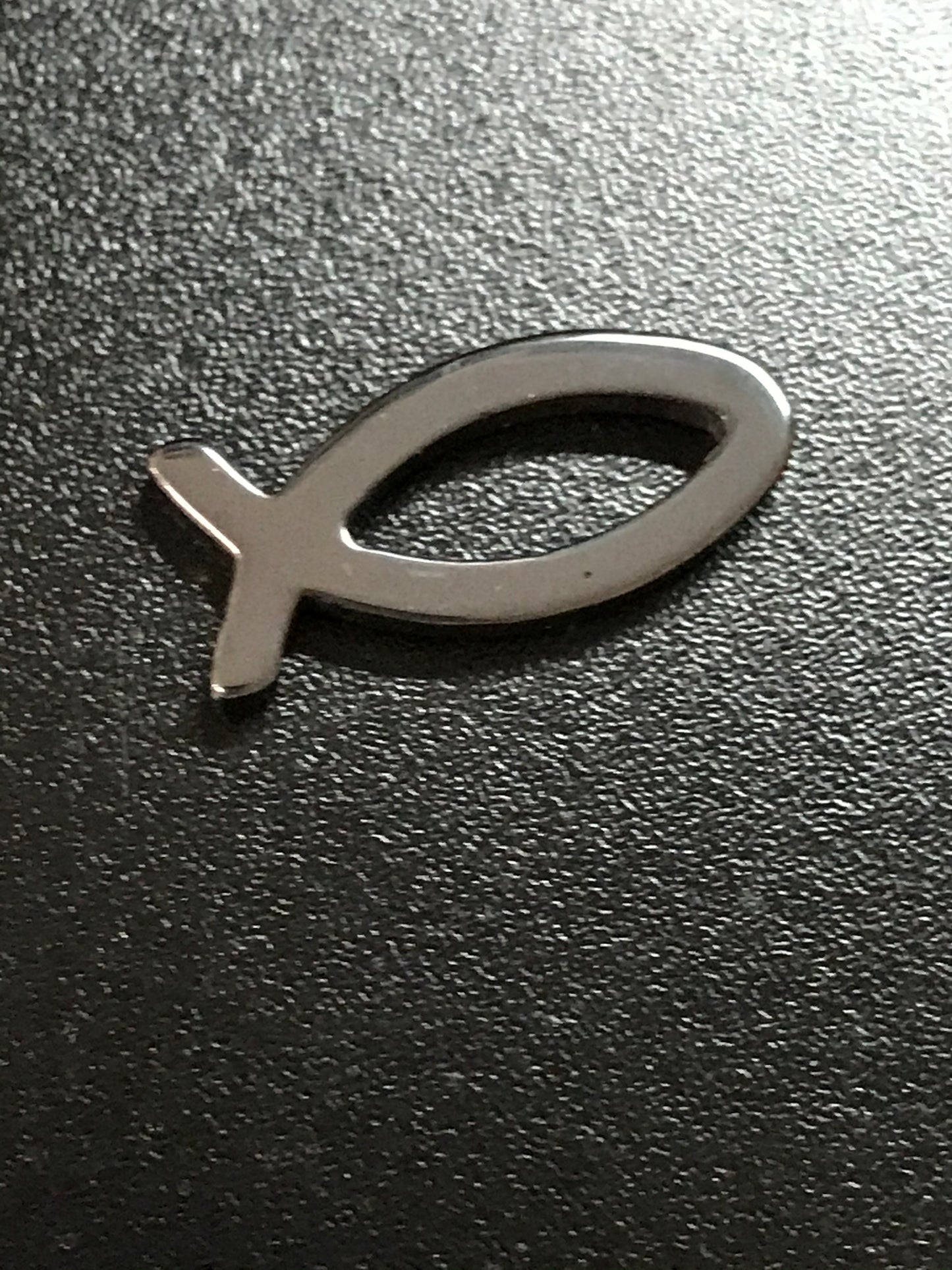Hematite Christian Fish Pendant