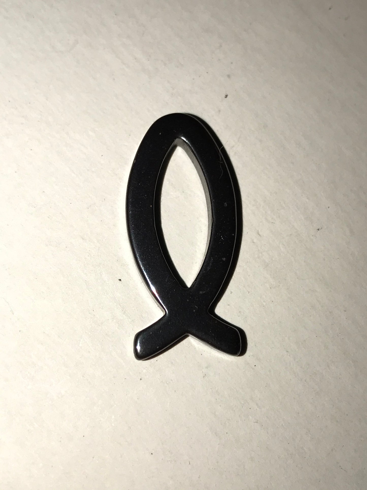 Hematite Christian Fish Pendant
