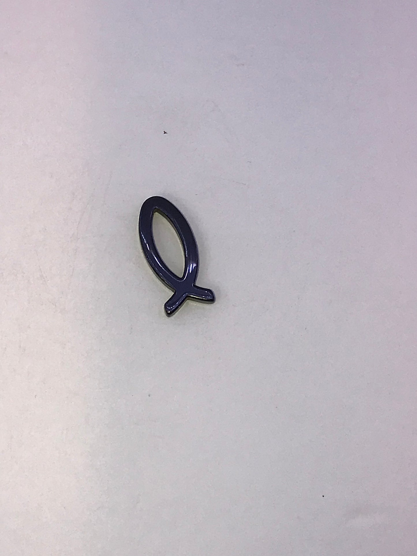 Hematite Christian Fish Pendant