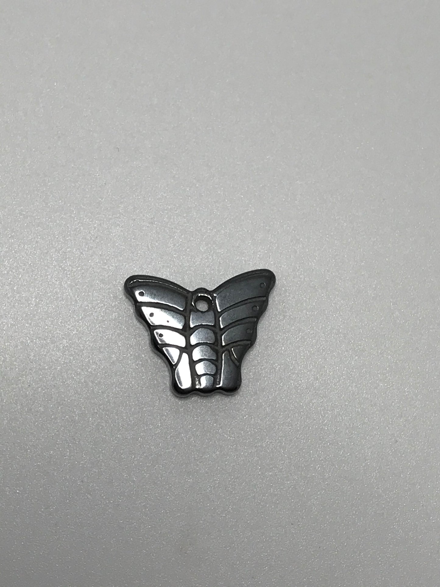 Small Hematite Butterfly Pendant