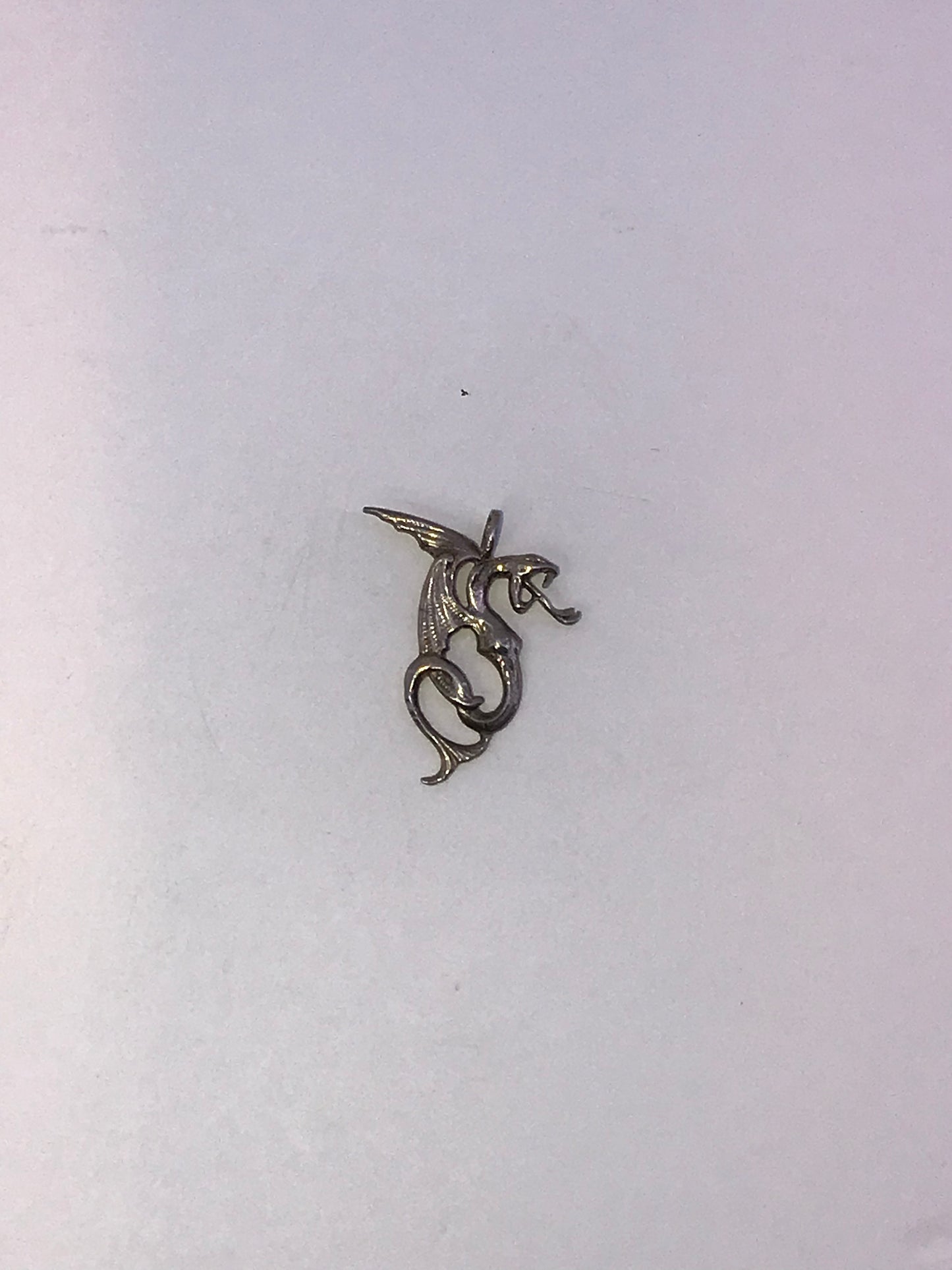 Sterling Silver Hissy Dragon Pendant, Small