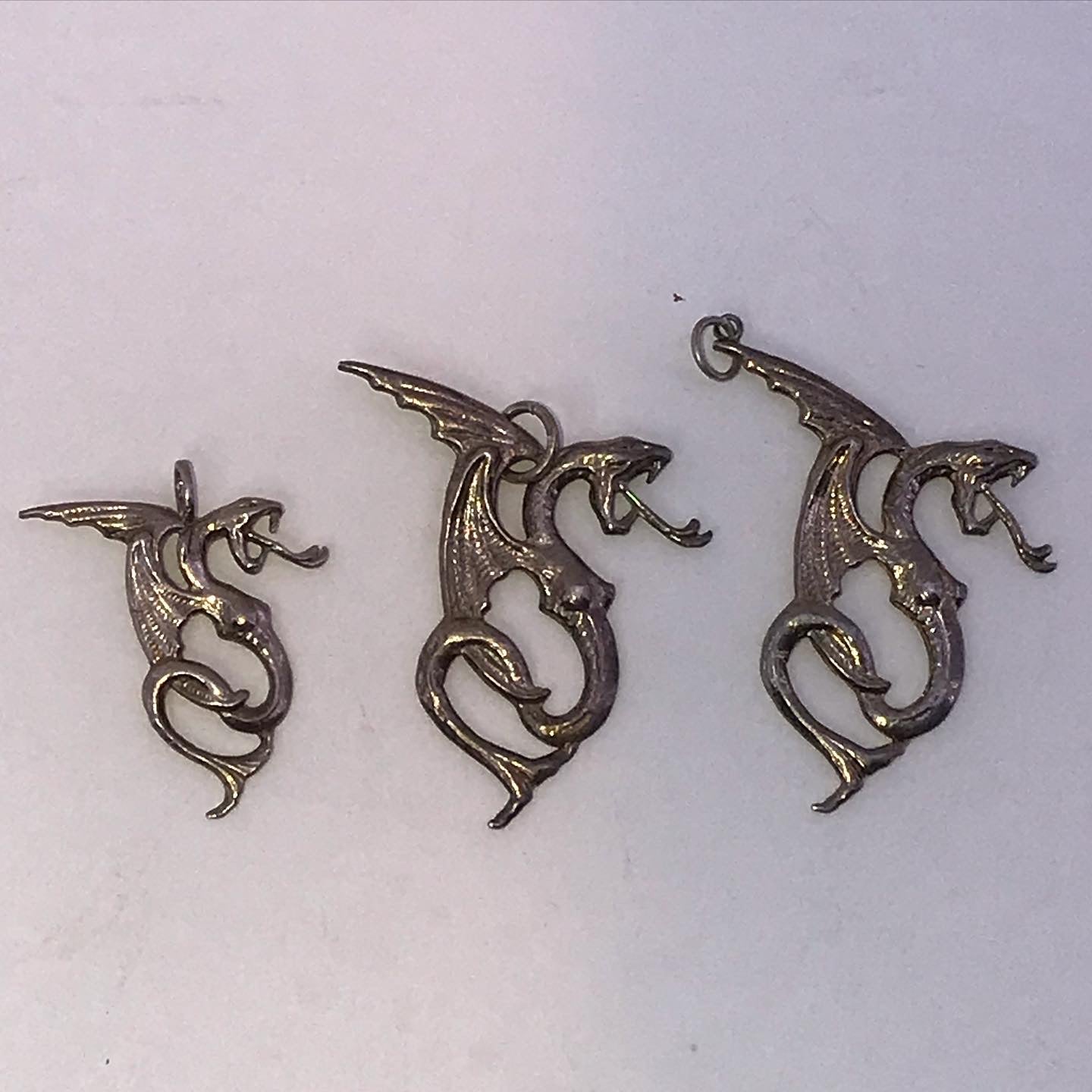 Sterling Silver Hissy Dragon Pendant, Small