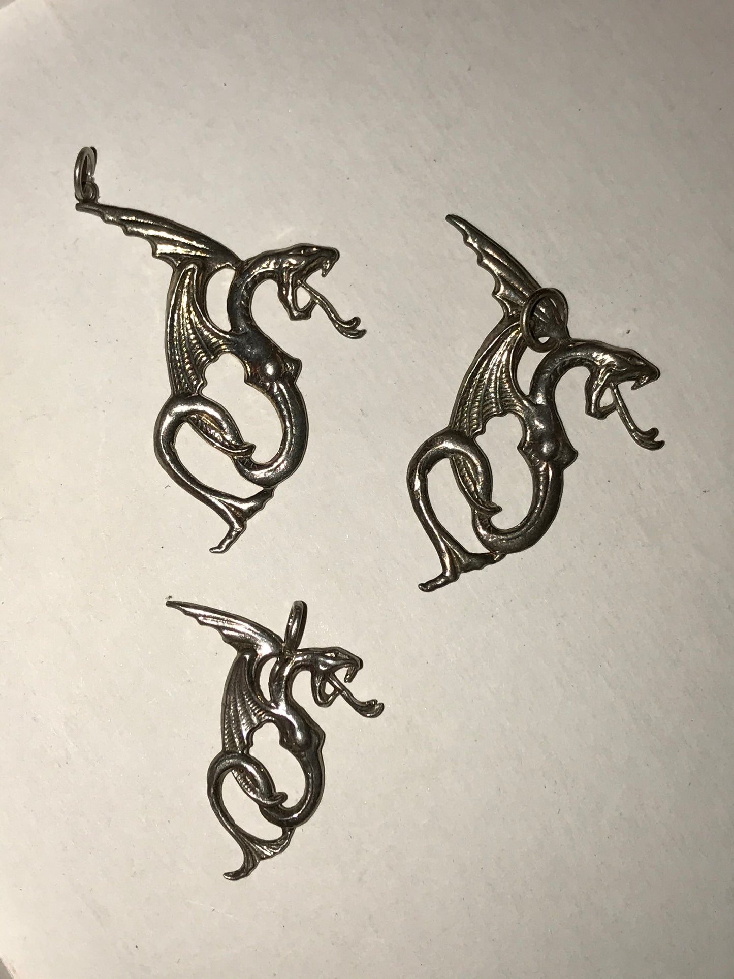 Sterling Silver Hissy Dragon Pendant, Small