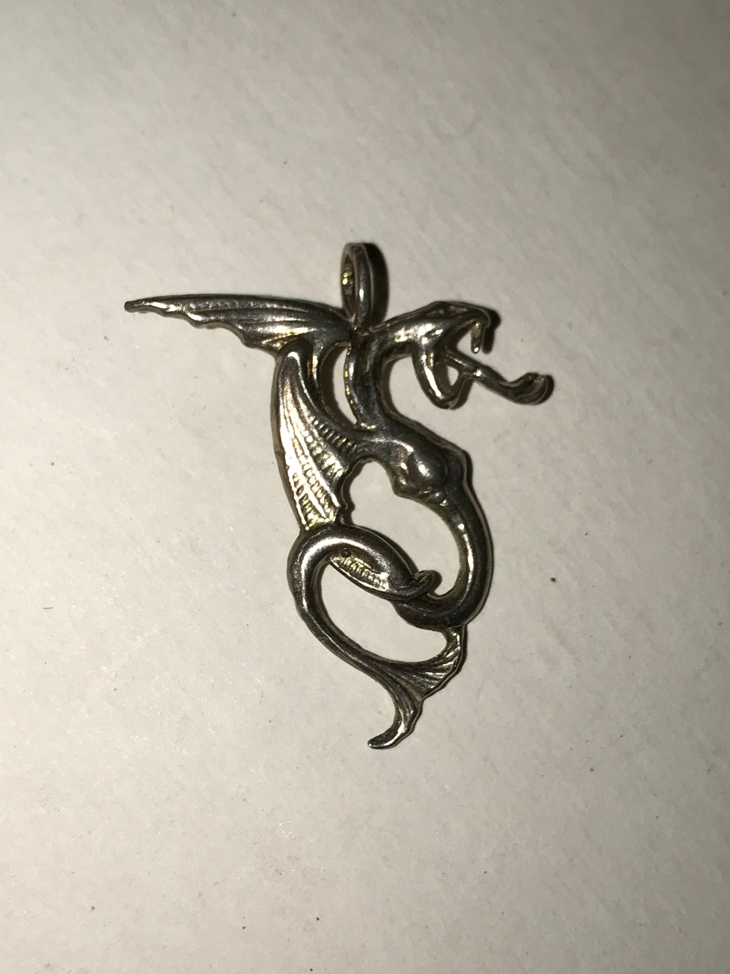 Sterling Silver Hissy Dragon Pendant, Small