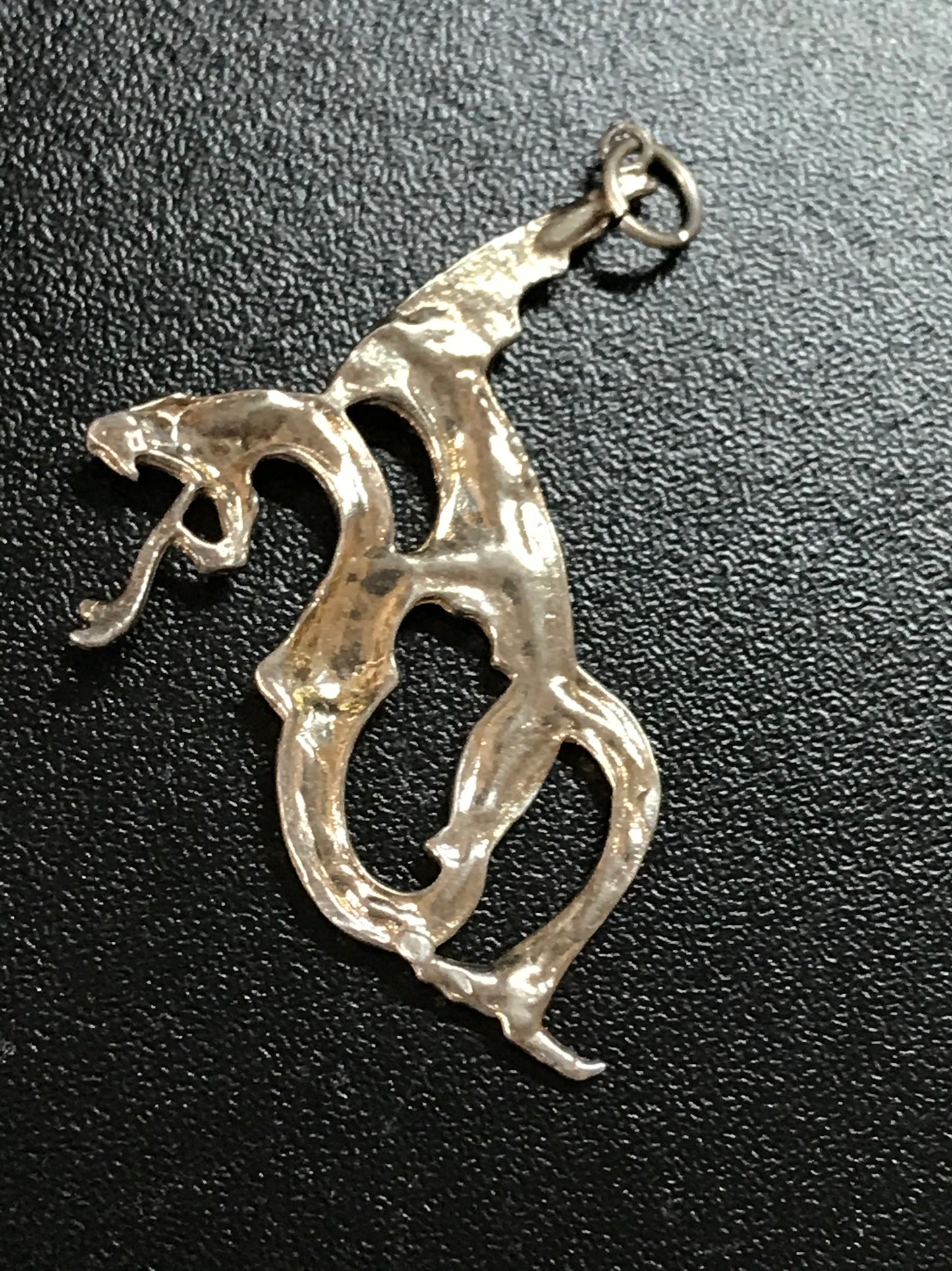 Sterling Silver Large Hissy Dragon Pendant