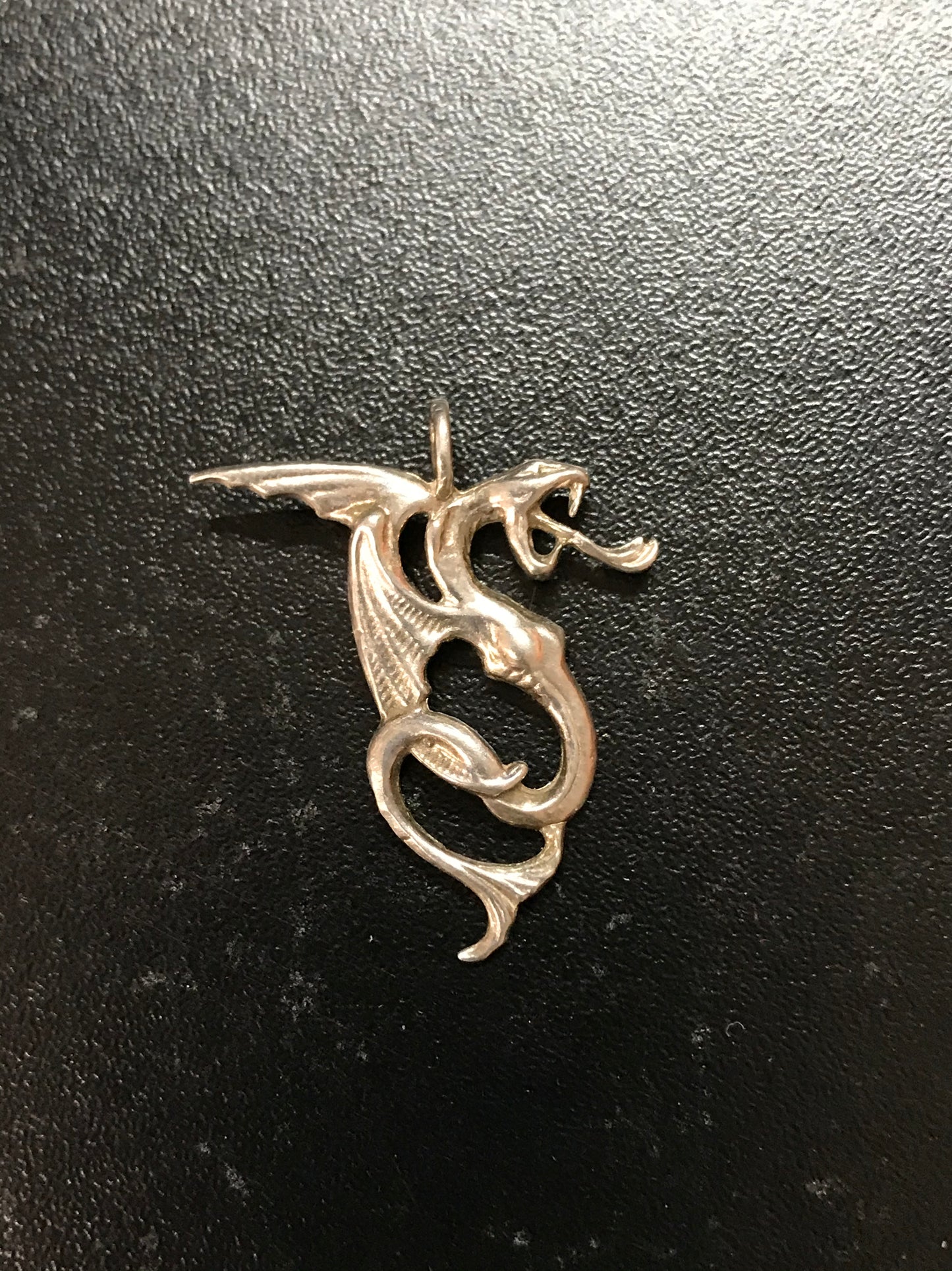 Sterling Silver Hissy Dragon Pendant, Small