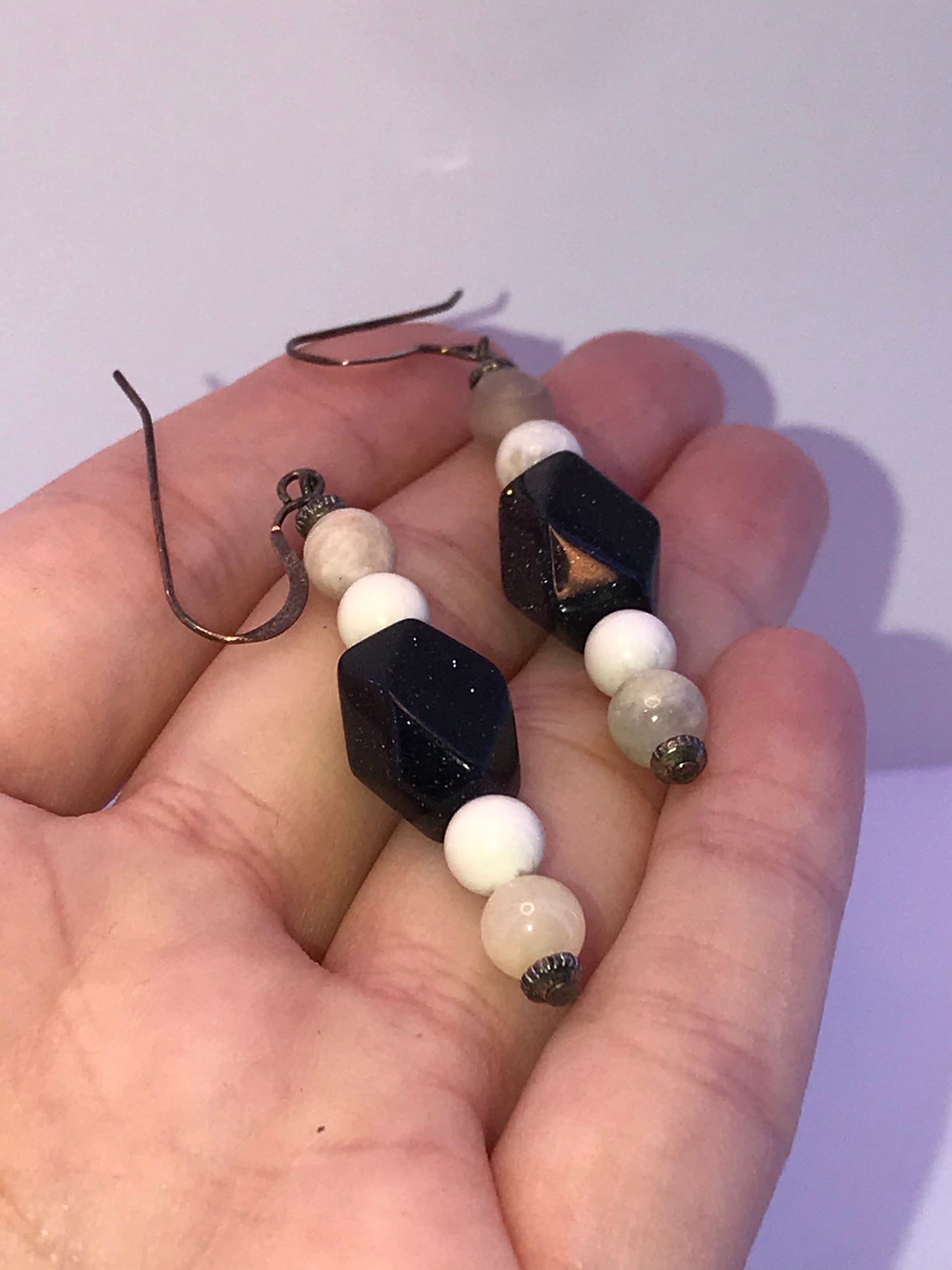Jasper and Blue Goldstone Earrings