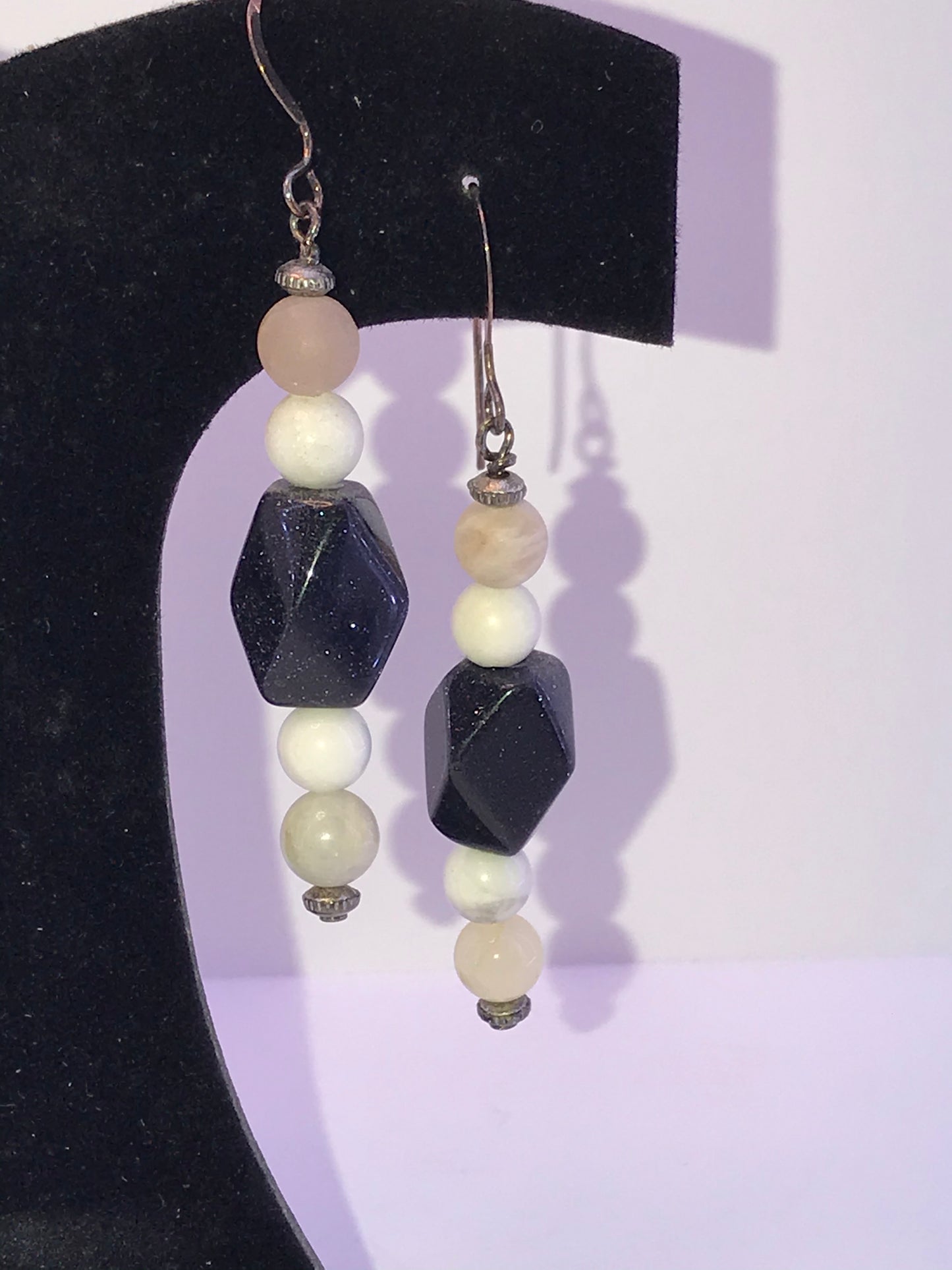 Jasper and Blue Goldstone Earrings