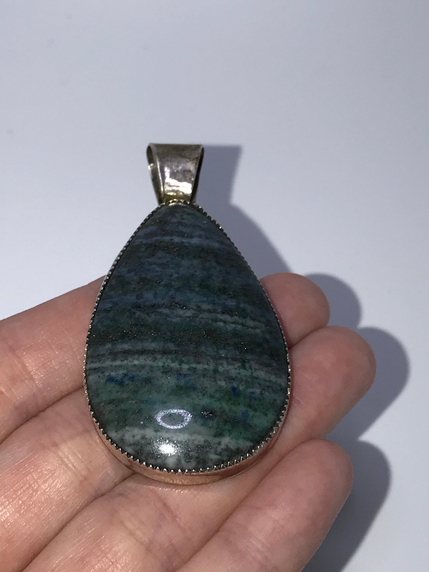 Sterling Silver And Lapis Teardrop Pendant