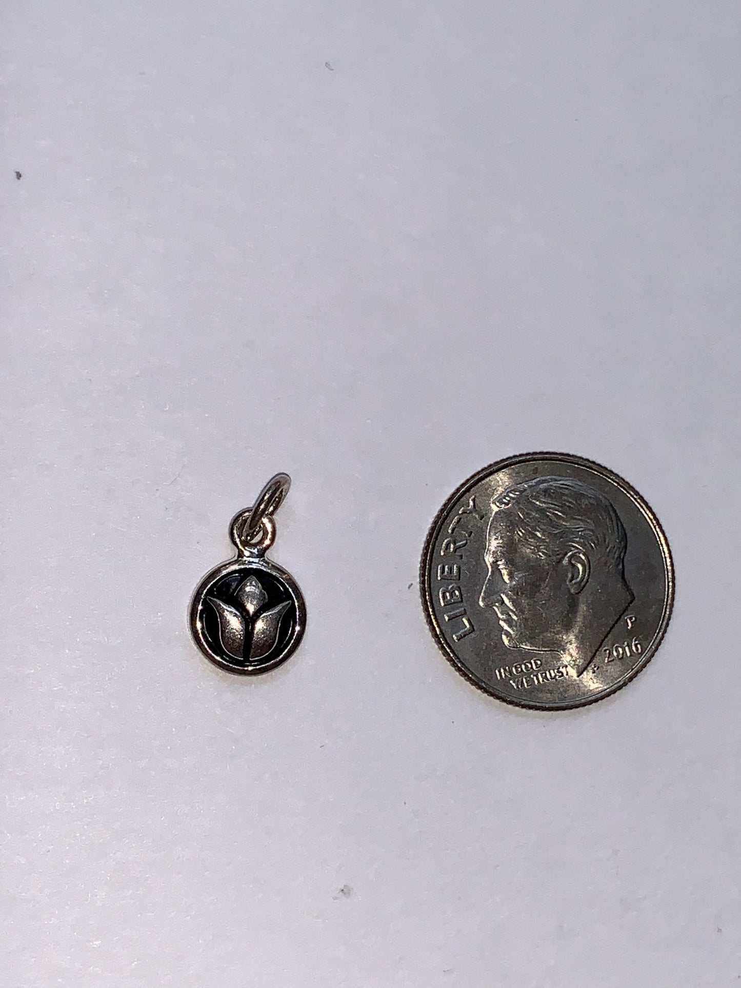 Silver Plated Lotus Charm
