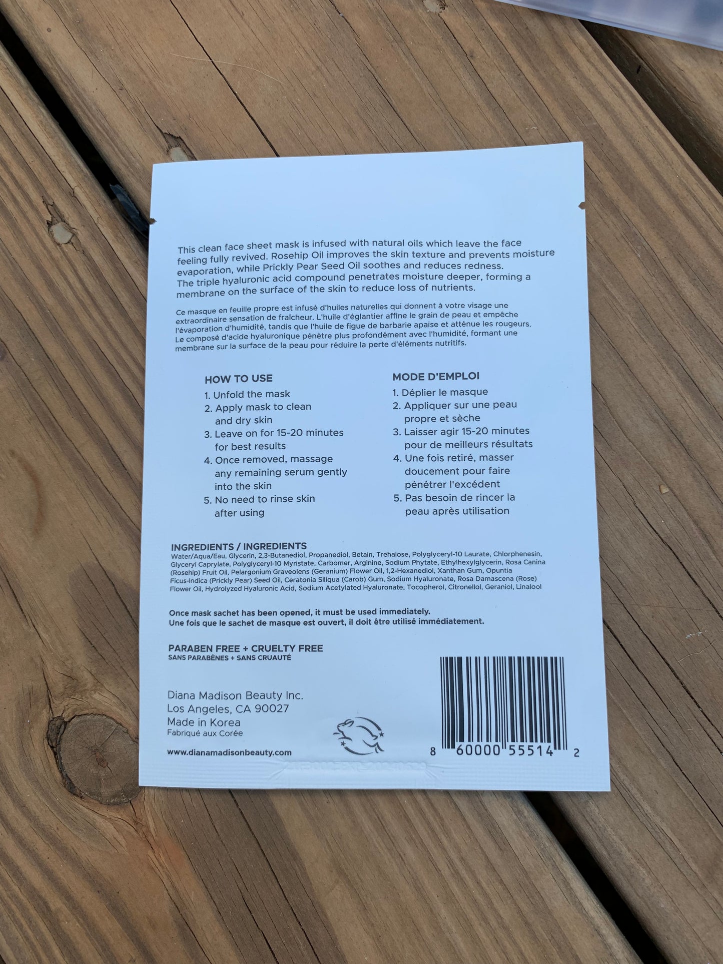 Diana Madison Beauty The Glow Factor Face Sheet Mask