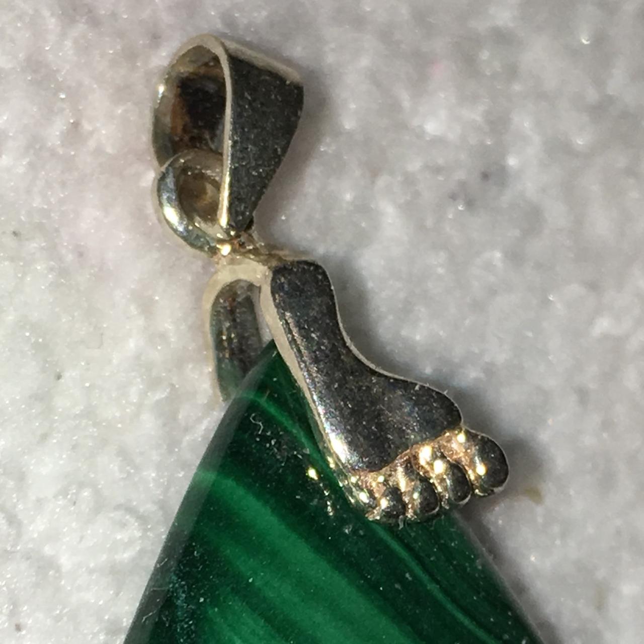 Malachite Pendant with Foot Bail