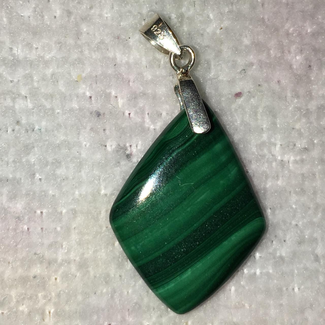 Malachite Pendant with Foot Bail