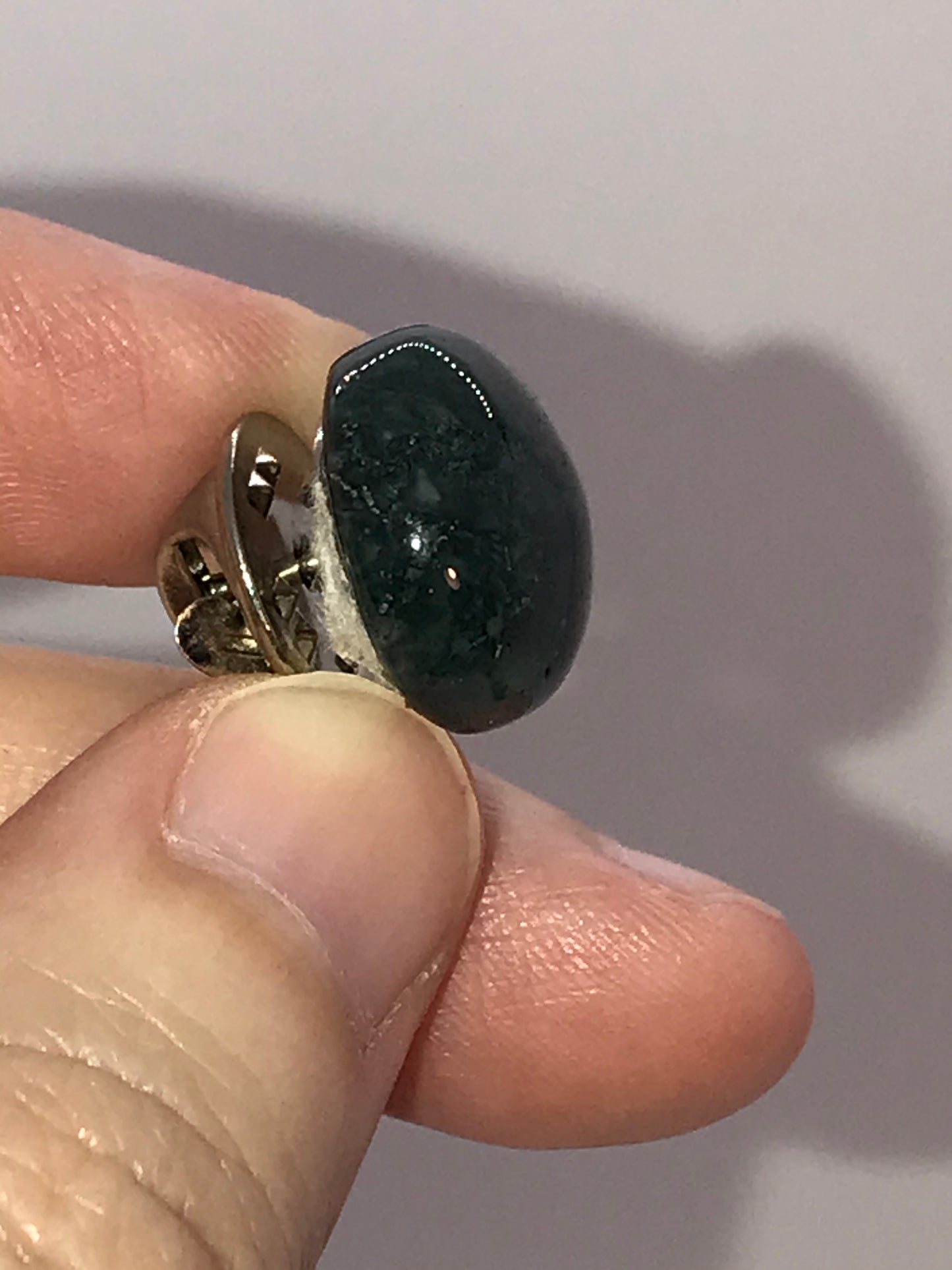 Moss Agate Cabochon Pins