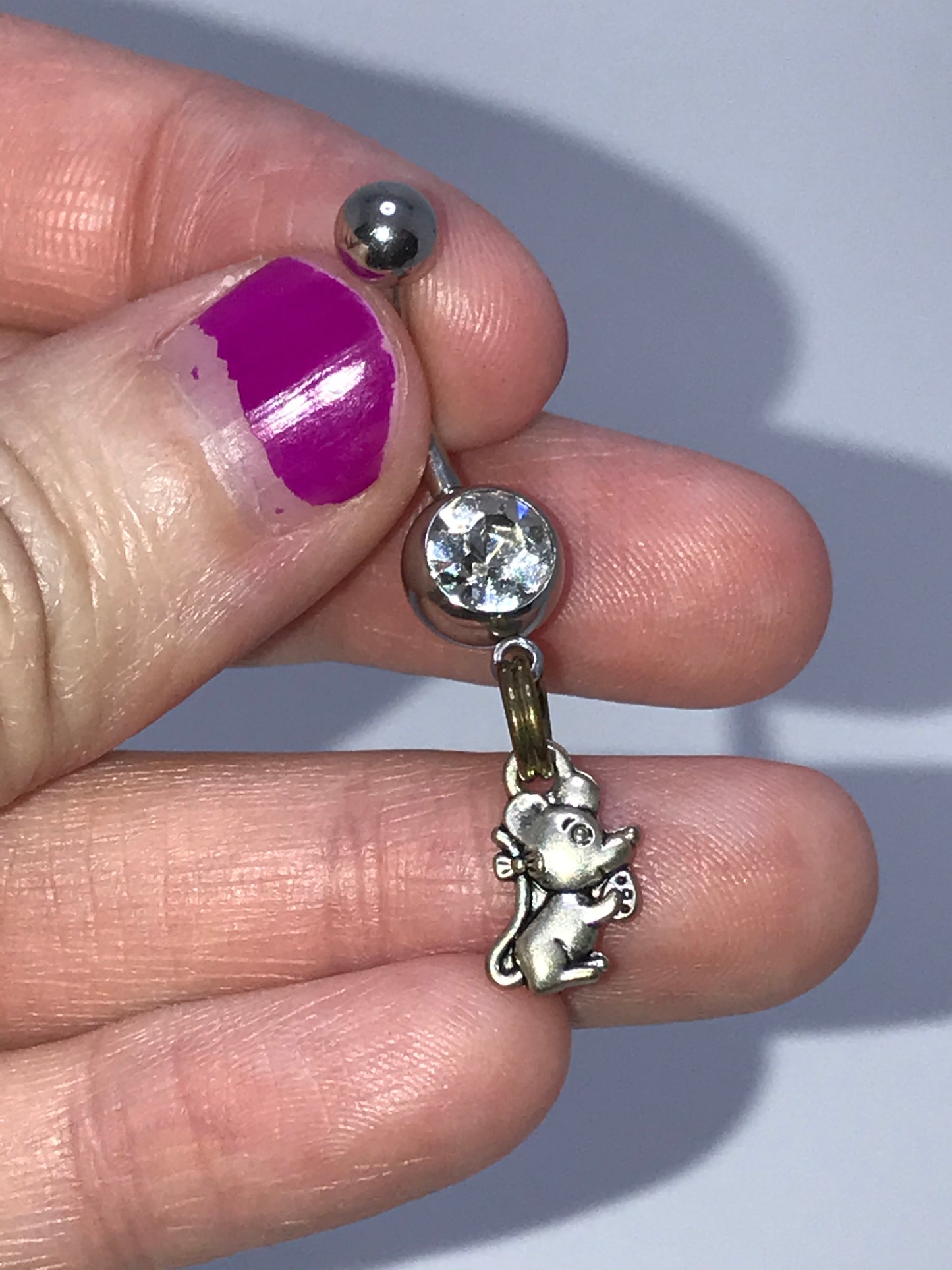 Mouse Dangle Belly Ring