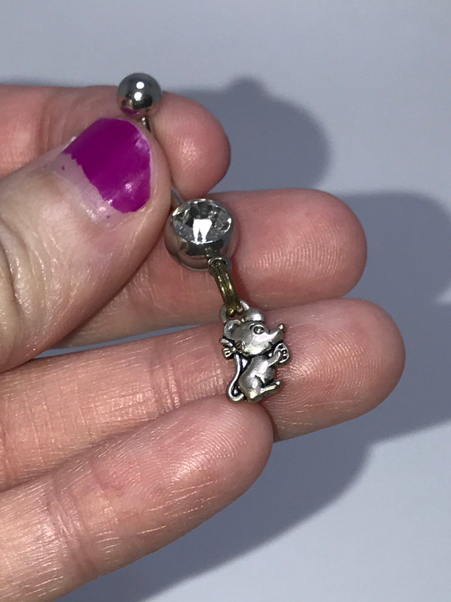 Mouse Dangle Belly Ring