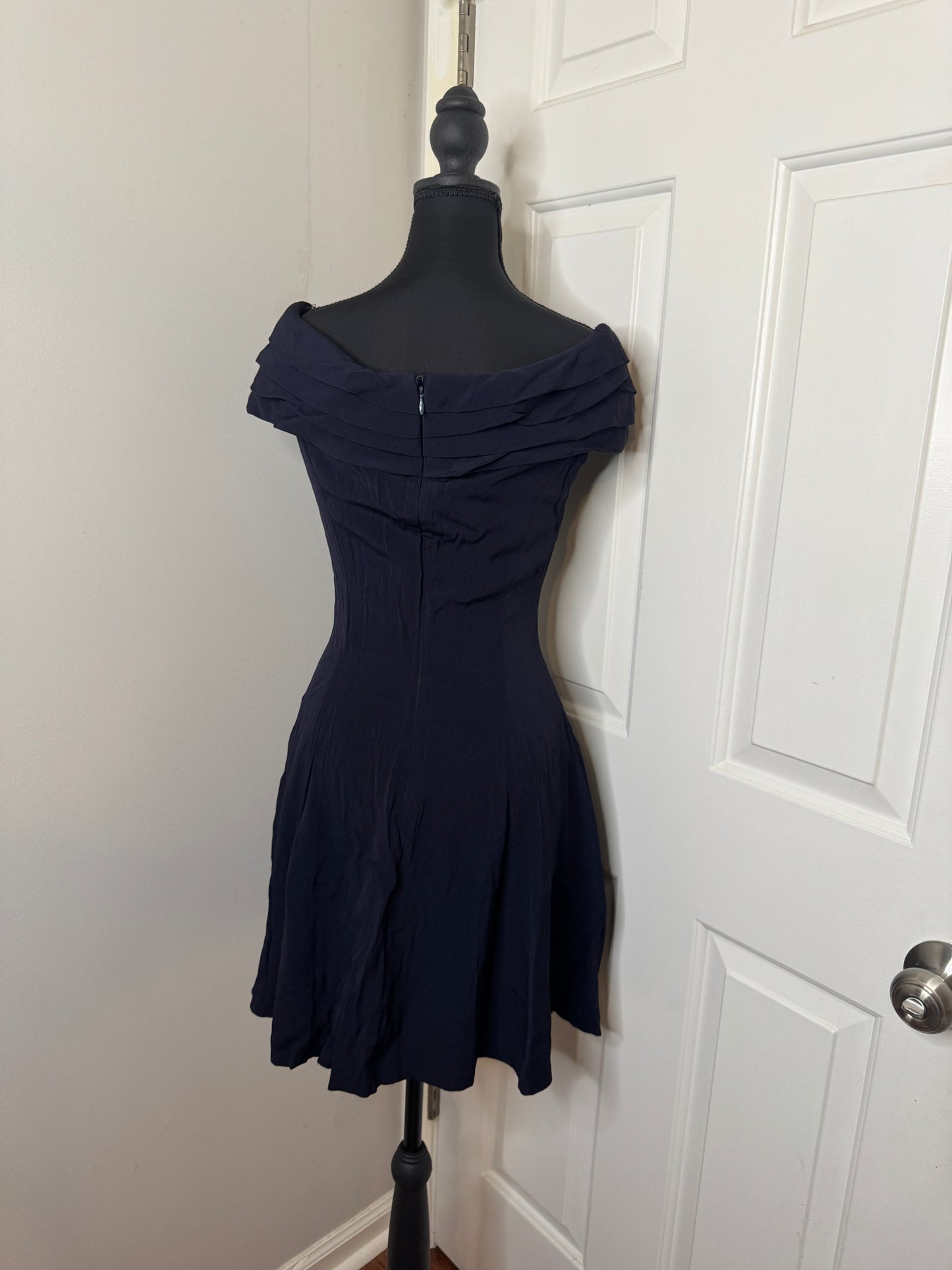 Navy Blue Formal Dress by Anne Taylor and Tahari, Size 4