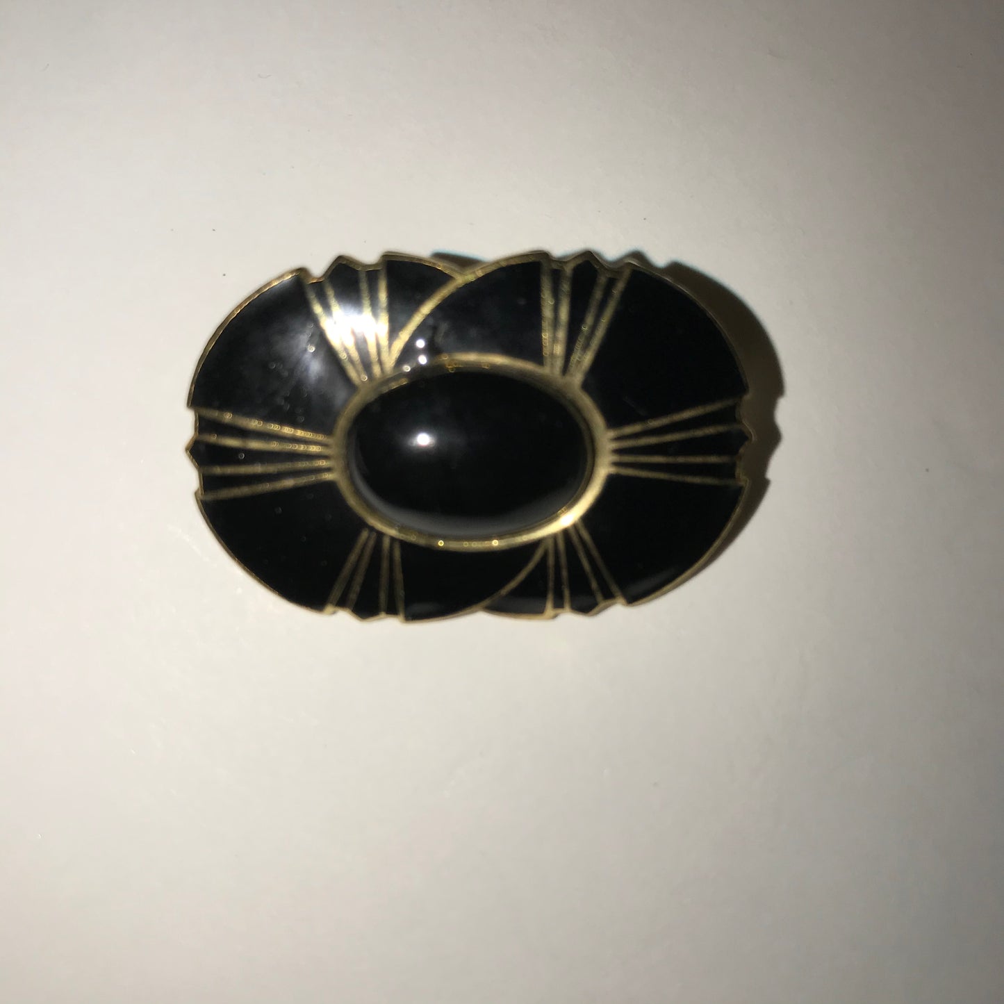 Vintage Oblong Black and gold Mona So Pin