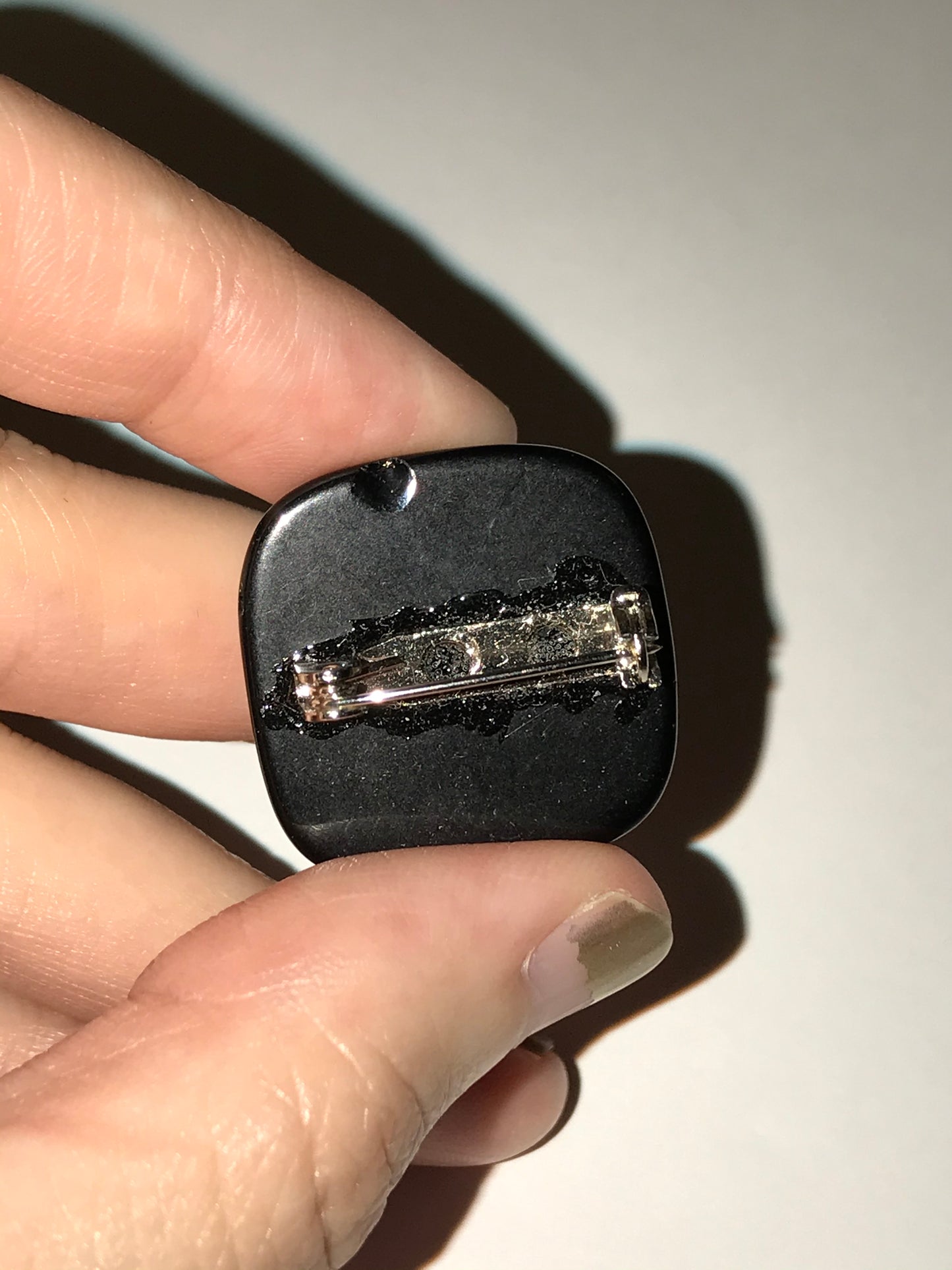 Square Obsidian Pin