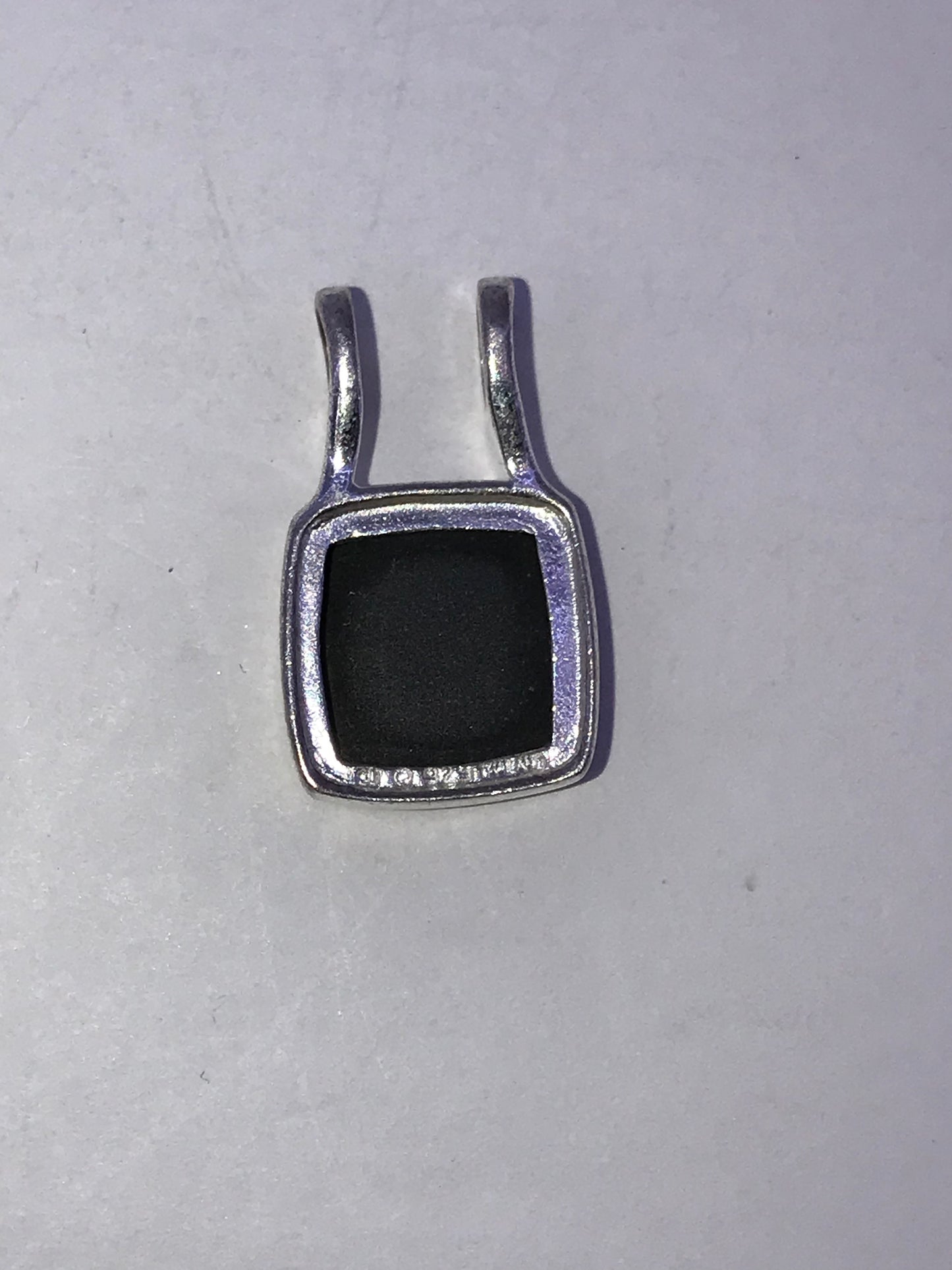 Sterling Silver And Onyx Square Pendant